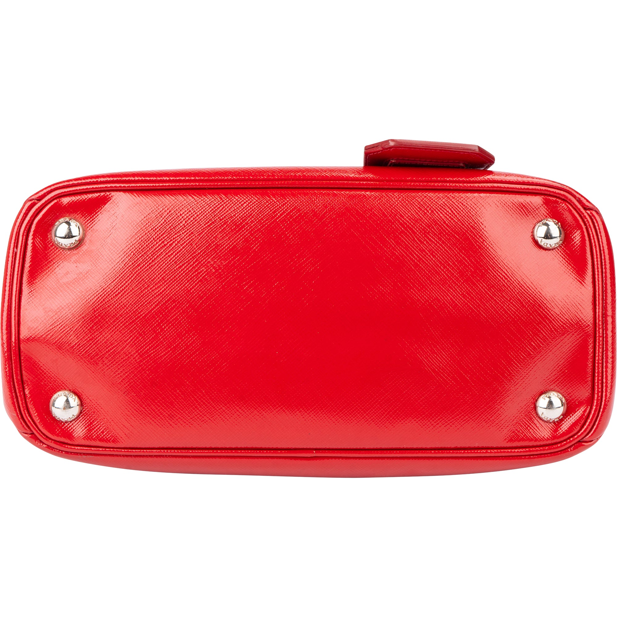 Prada Red Patent Leather Galleria Turnlock Handbag