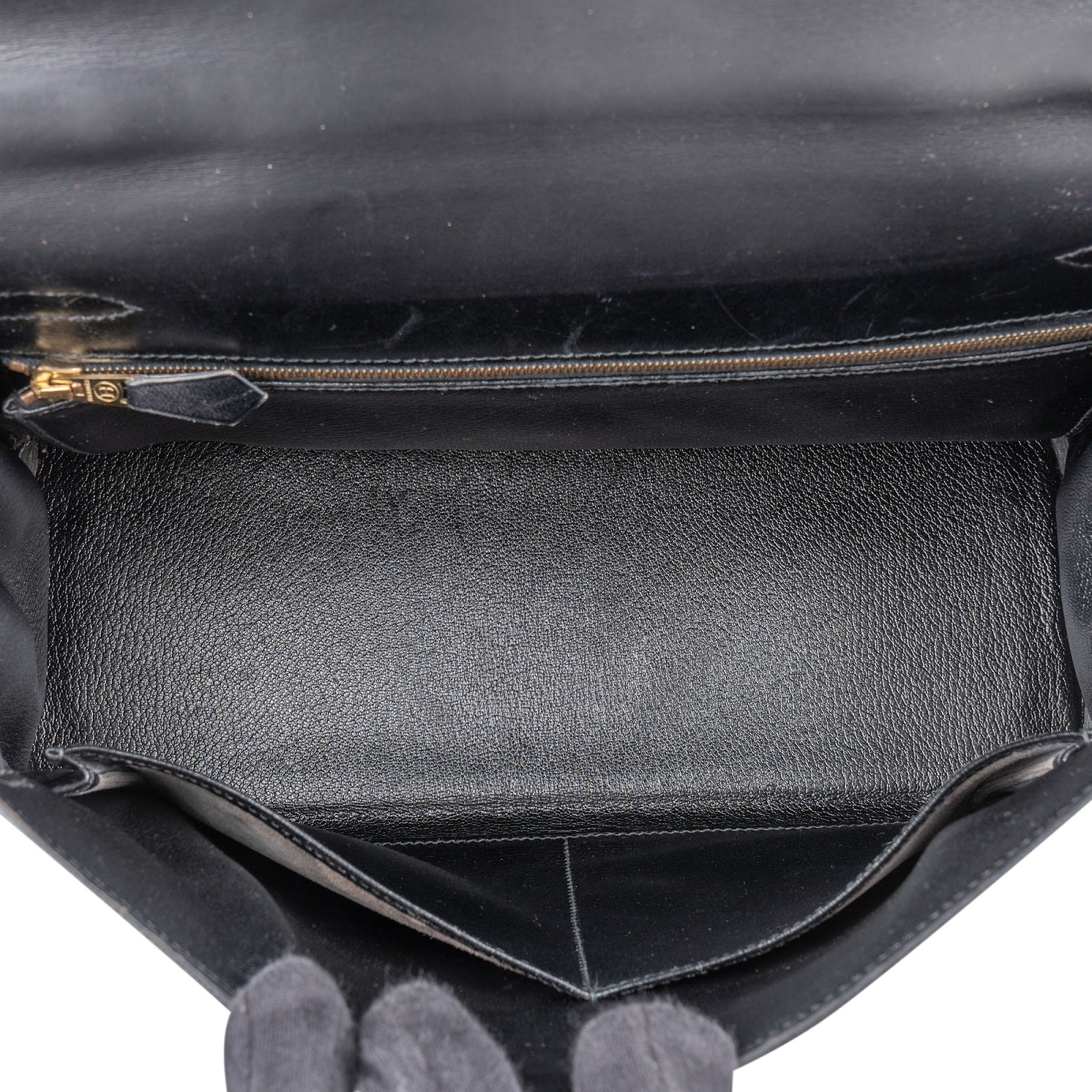 Hermès Noir Box Calf Leather Kelly 32 Handbag