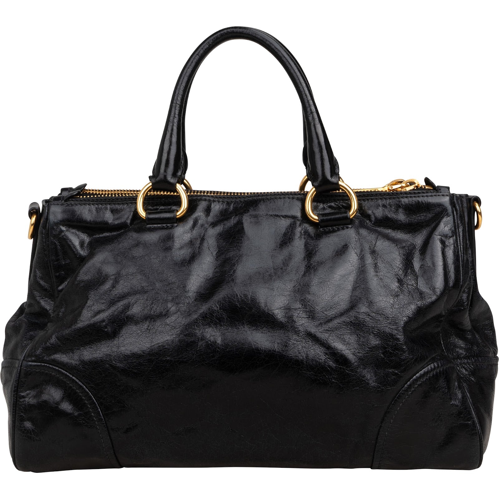 Prada Vitello Shine Leather Bauletto Handbag