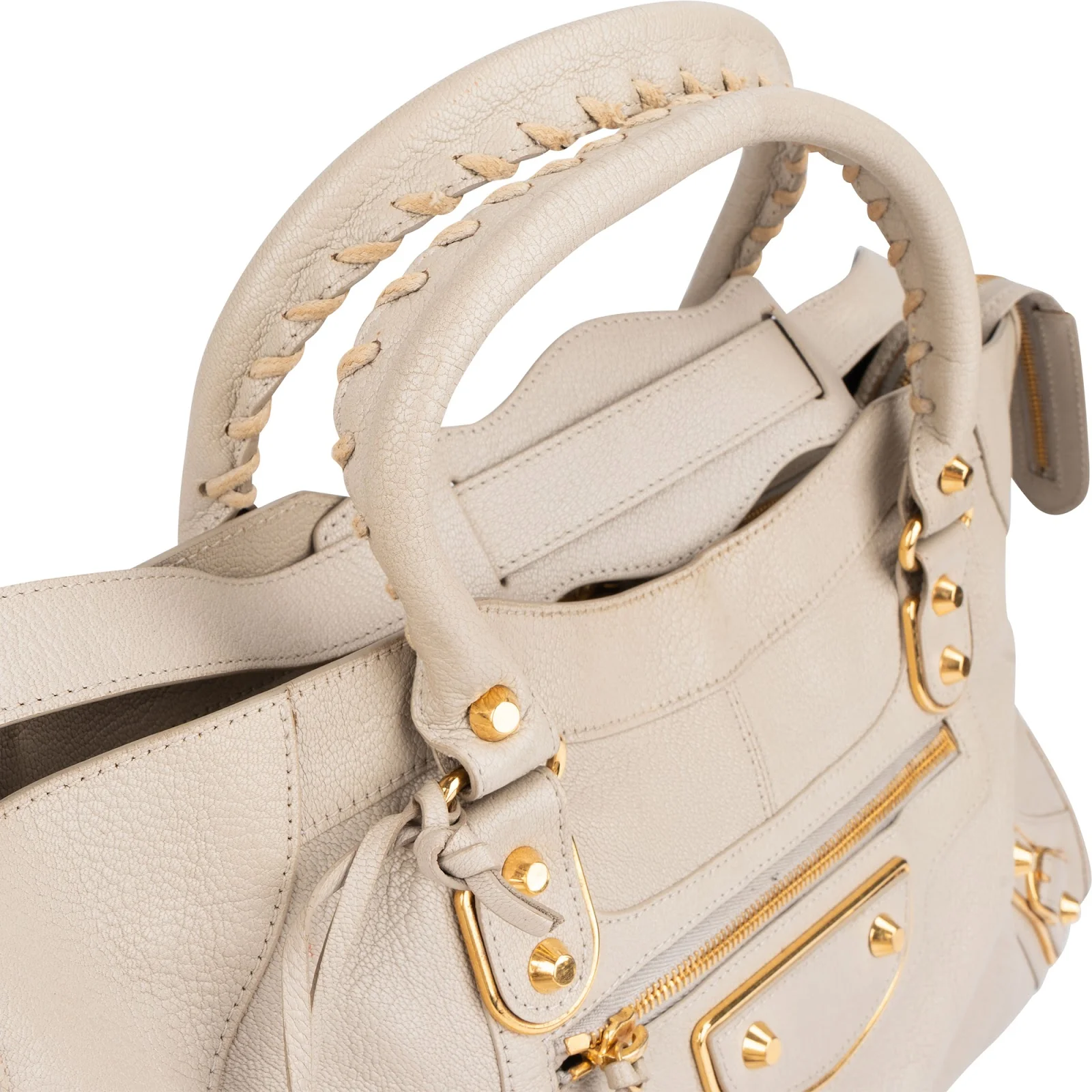 Balenciaga Beige Leather Giant City Handbag