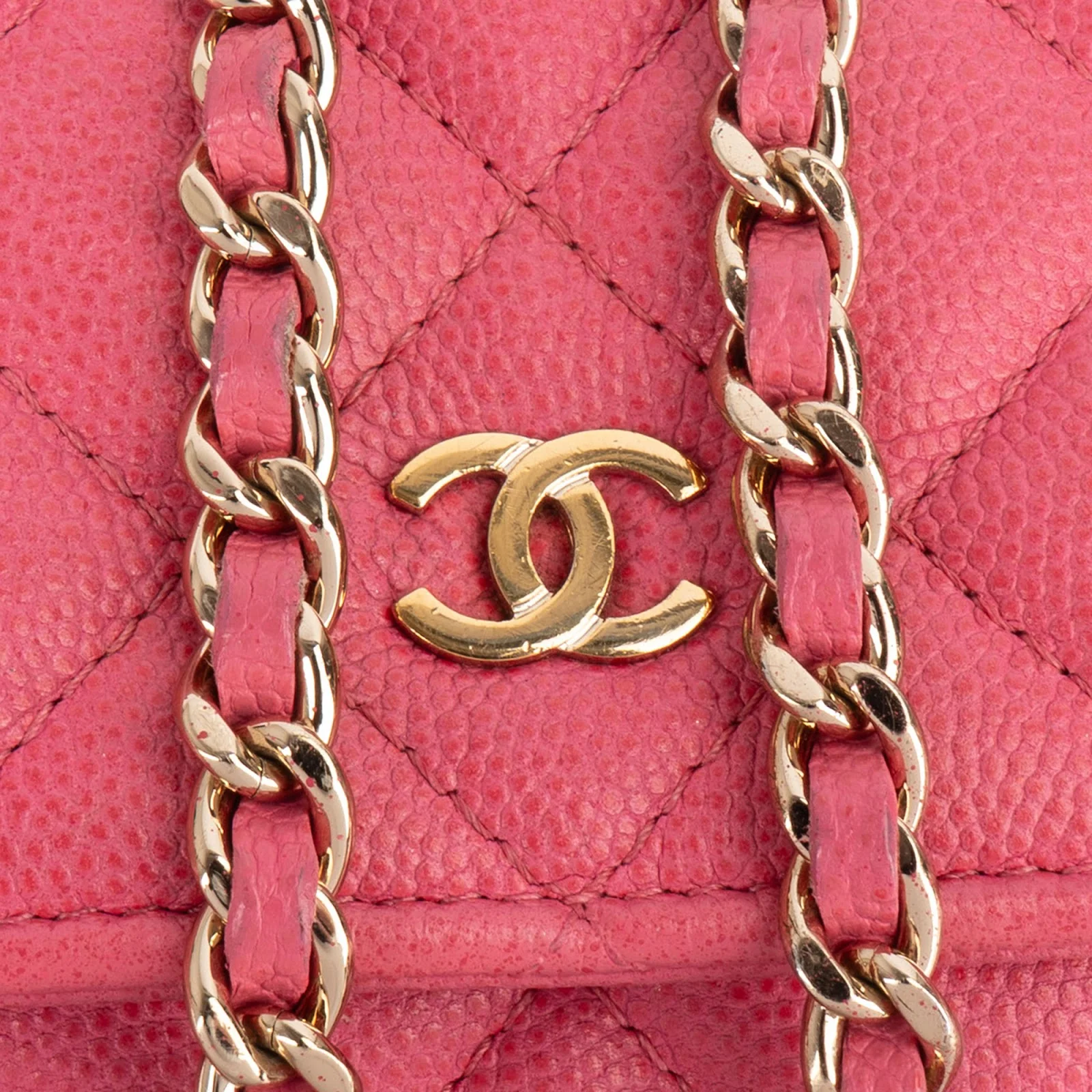 Chanel Quilted Caviar Leather Wallet On Chain Crossbody Bag