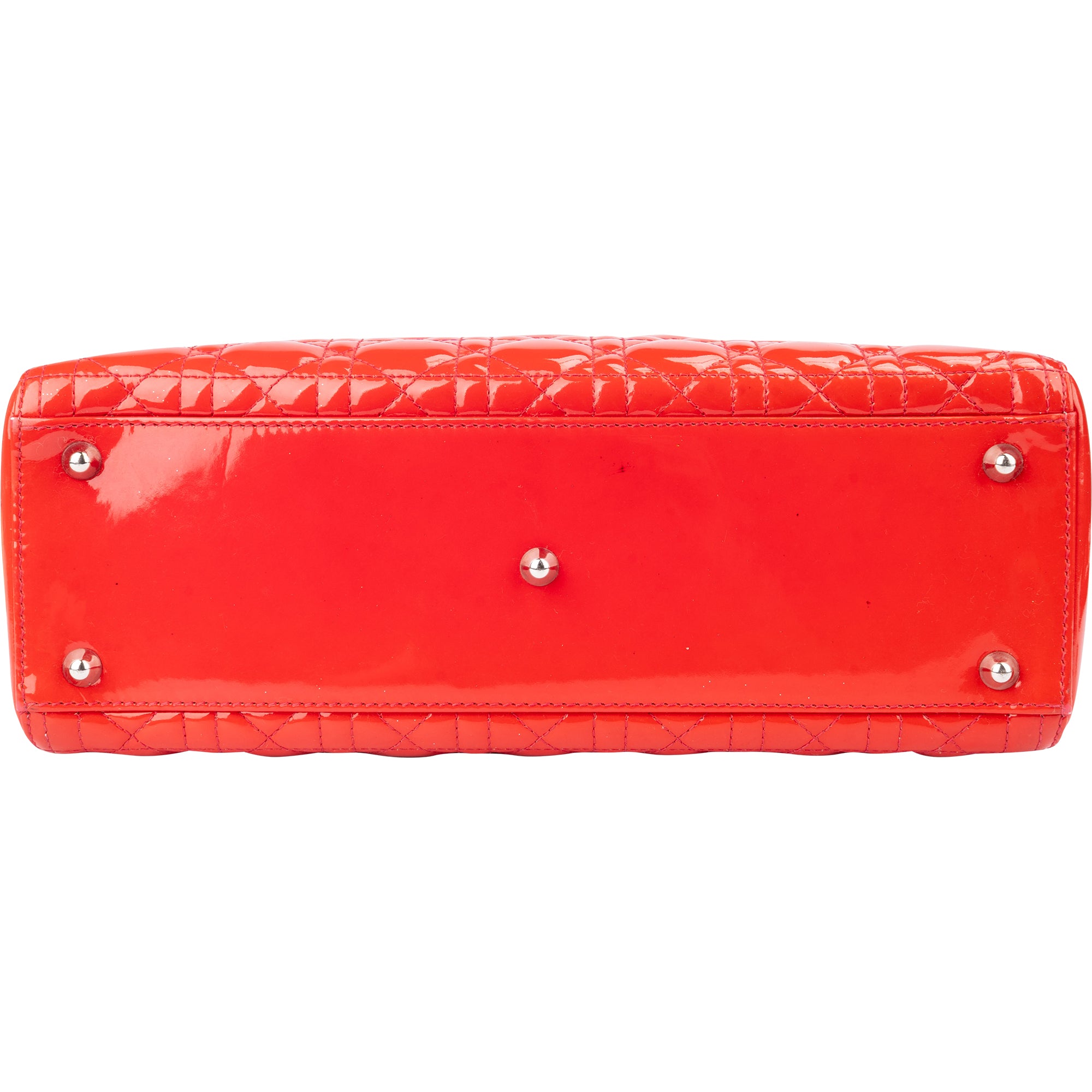 Christian Dior Red Patent Leather Lady Dior Handbag