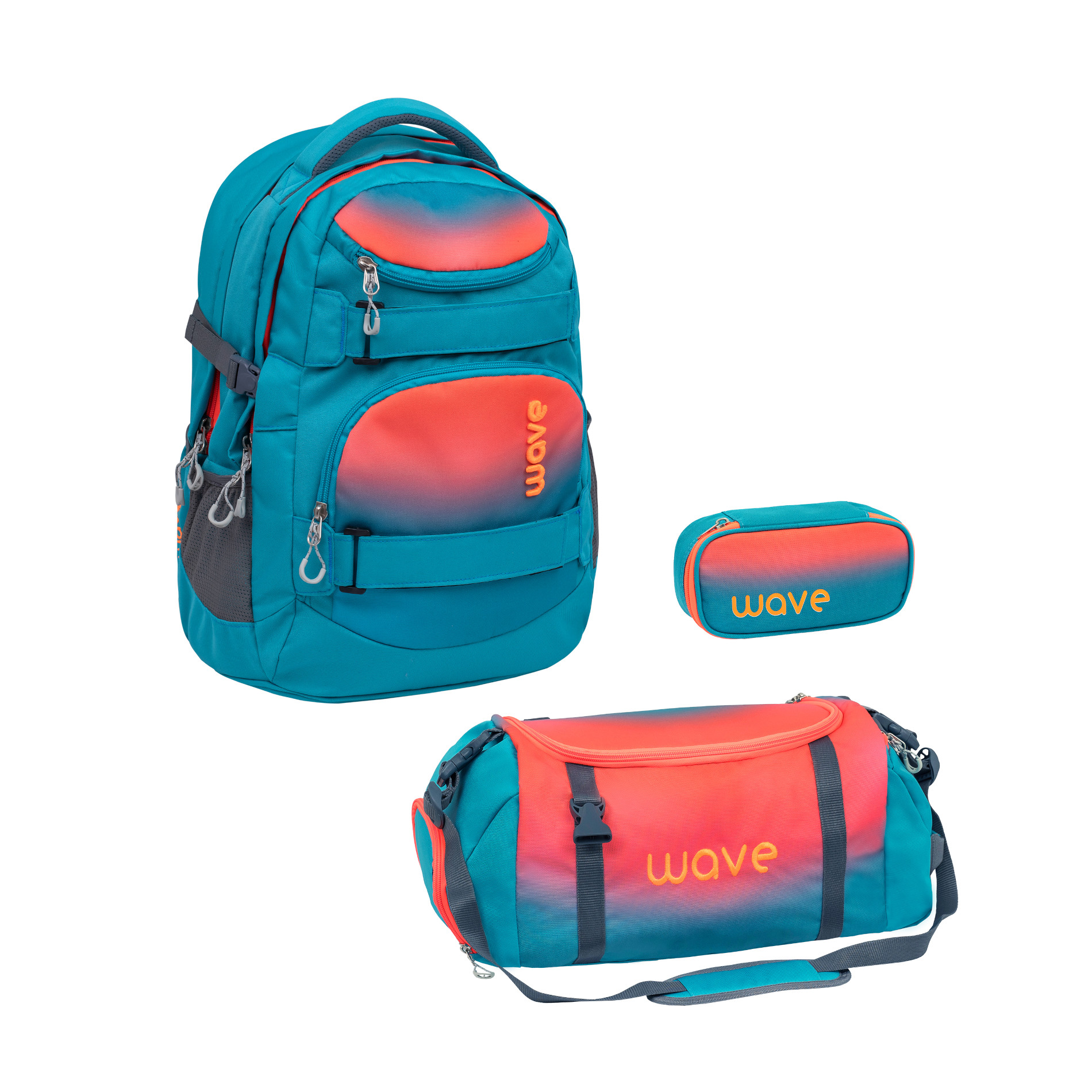 Infinity Rucksack Set 3-teilig - Ombre Neon Orange and Bluebird
