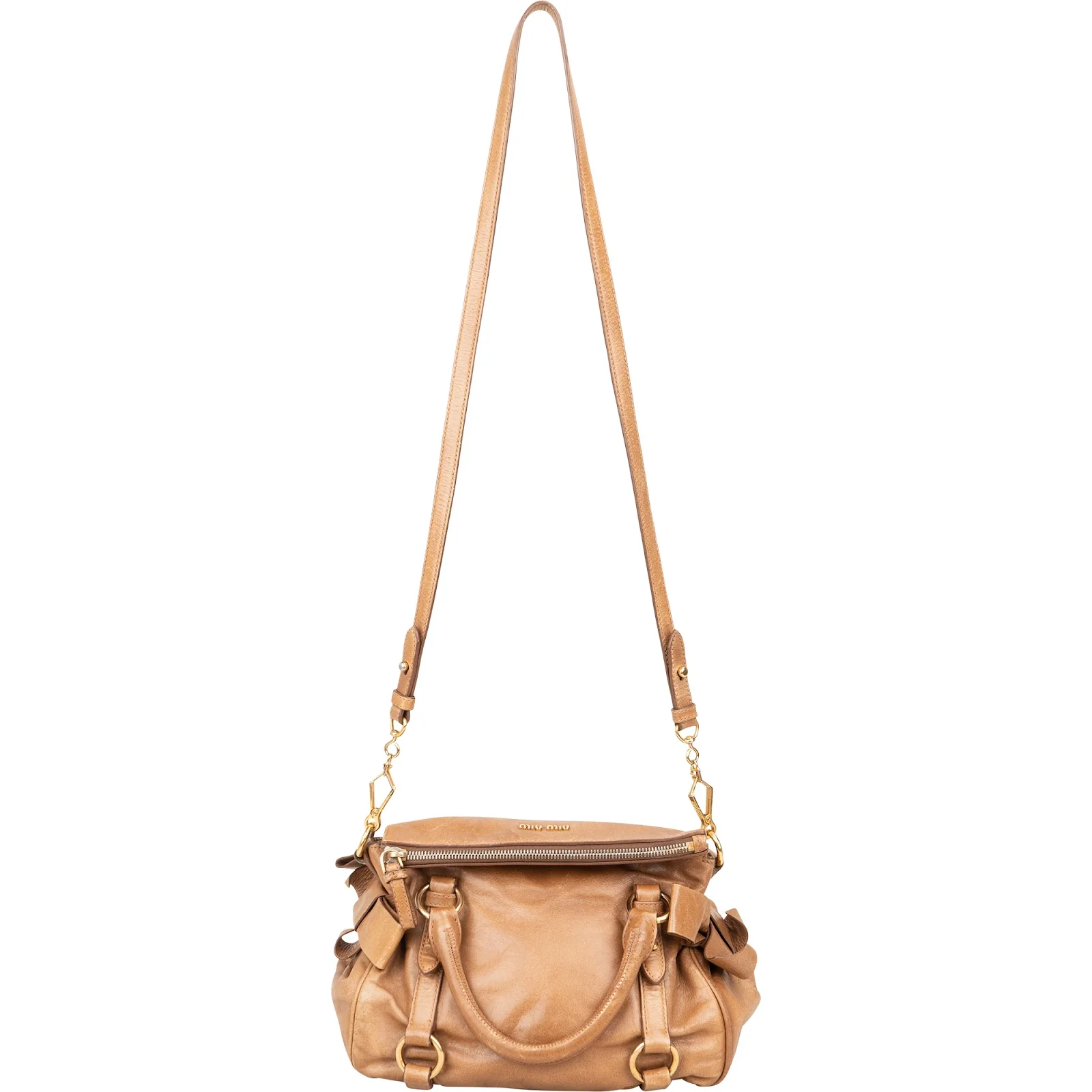 Miu Miu Vitello Lux Bow Bag Handbag