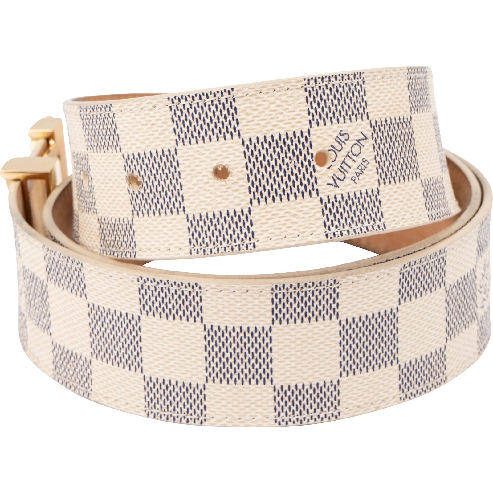 Louis Vuitton – LV Initiales Damier Azur Canvas-riem