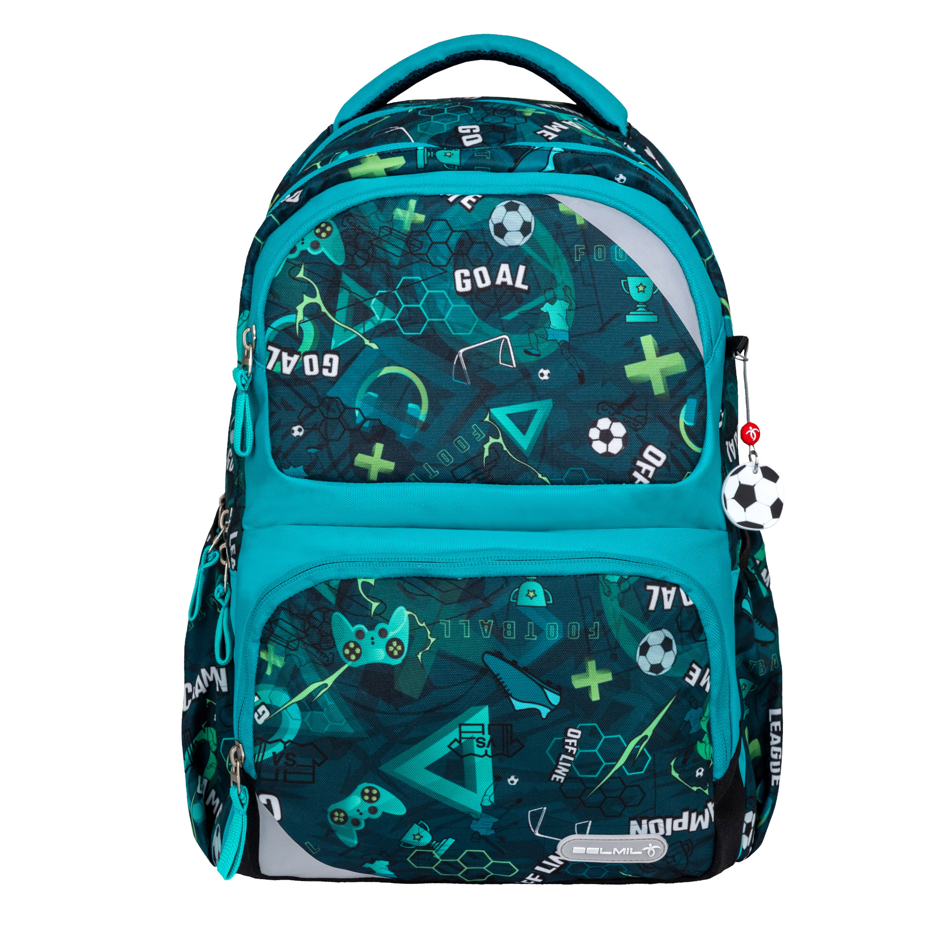 Maxi Pack Schulrucksack mit Brustgurt 2tlg. Set - Football Goal