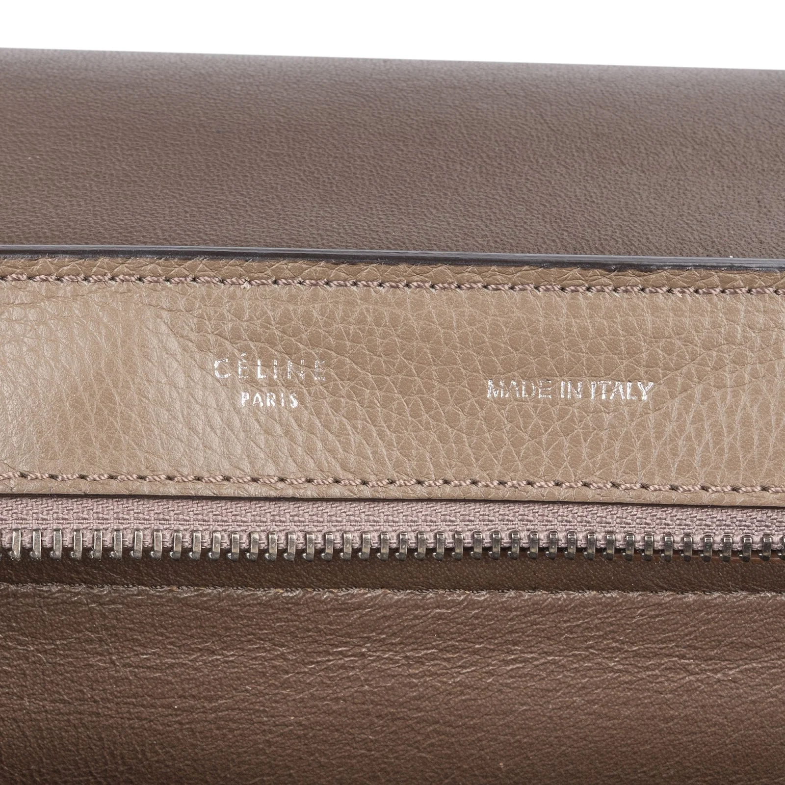 Céline Drummed Calfskin and Suede Trapeze Handbag