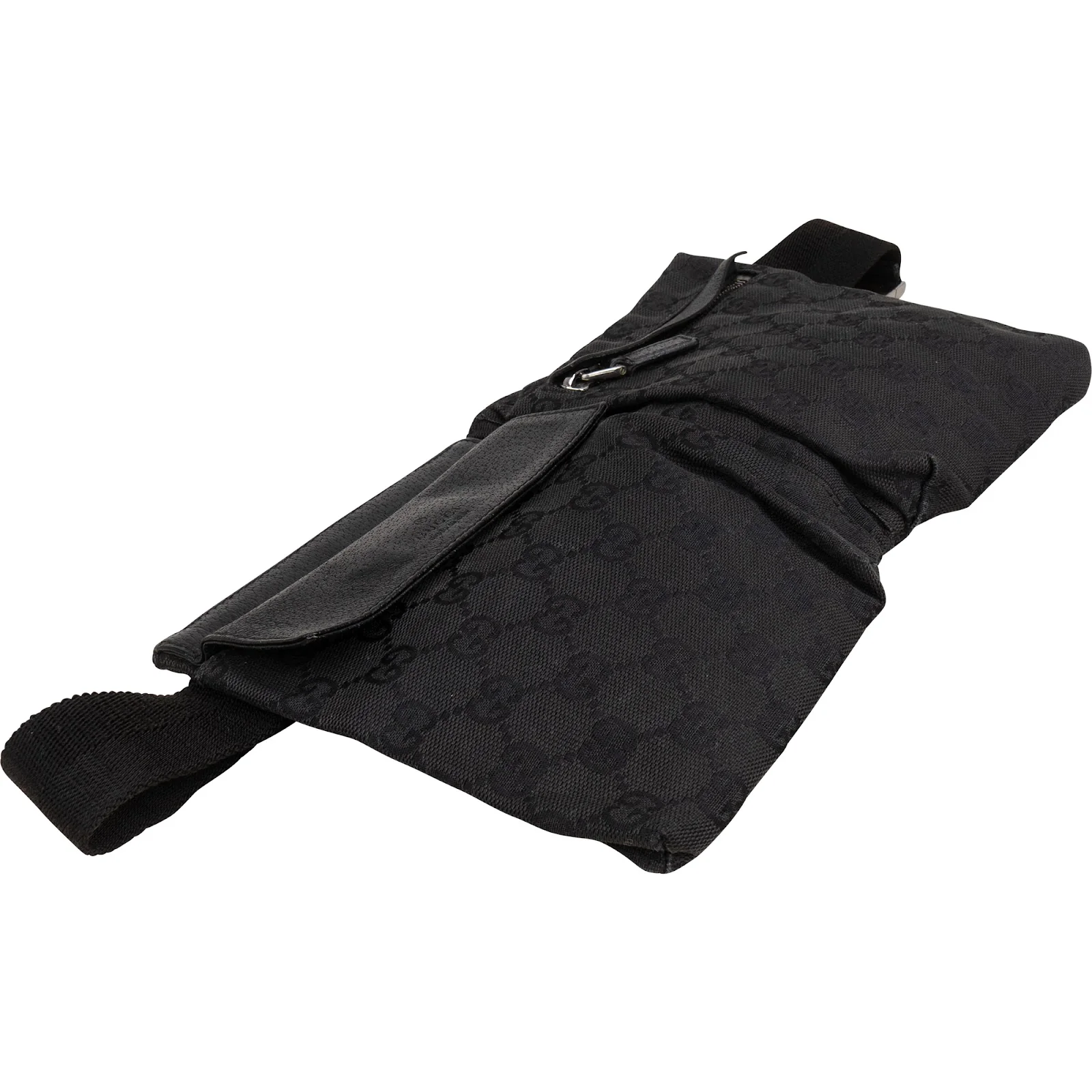 Gucci Black Monogram GG Belt Crossbody Bag