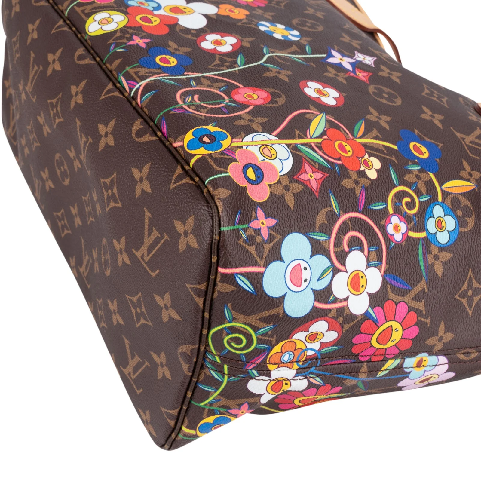 Louis Vuitton Monogram Canvas Murakami Flowers Neverfull MM Shopper Bag