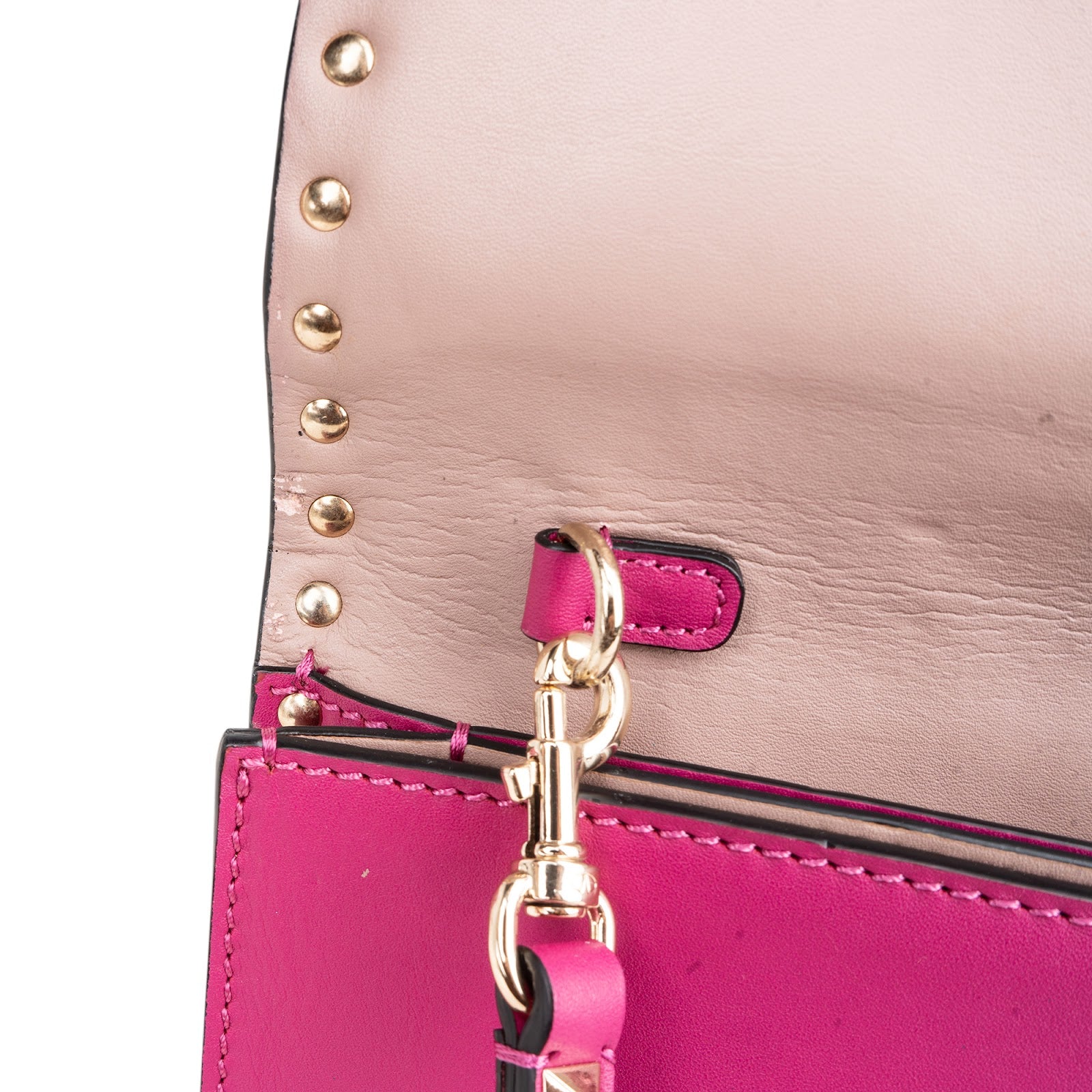 Valentino Garavani roze leren Rockstud-clutch