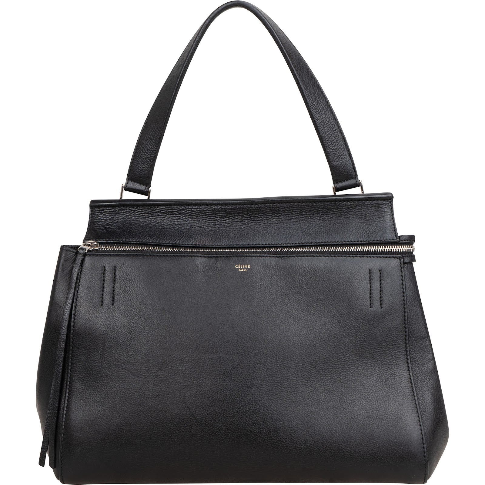 Céline Black Grained Calfskin Edge Shoulder Bag
