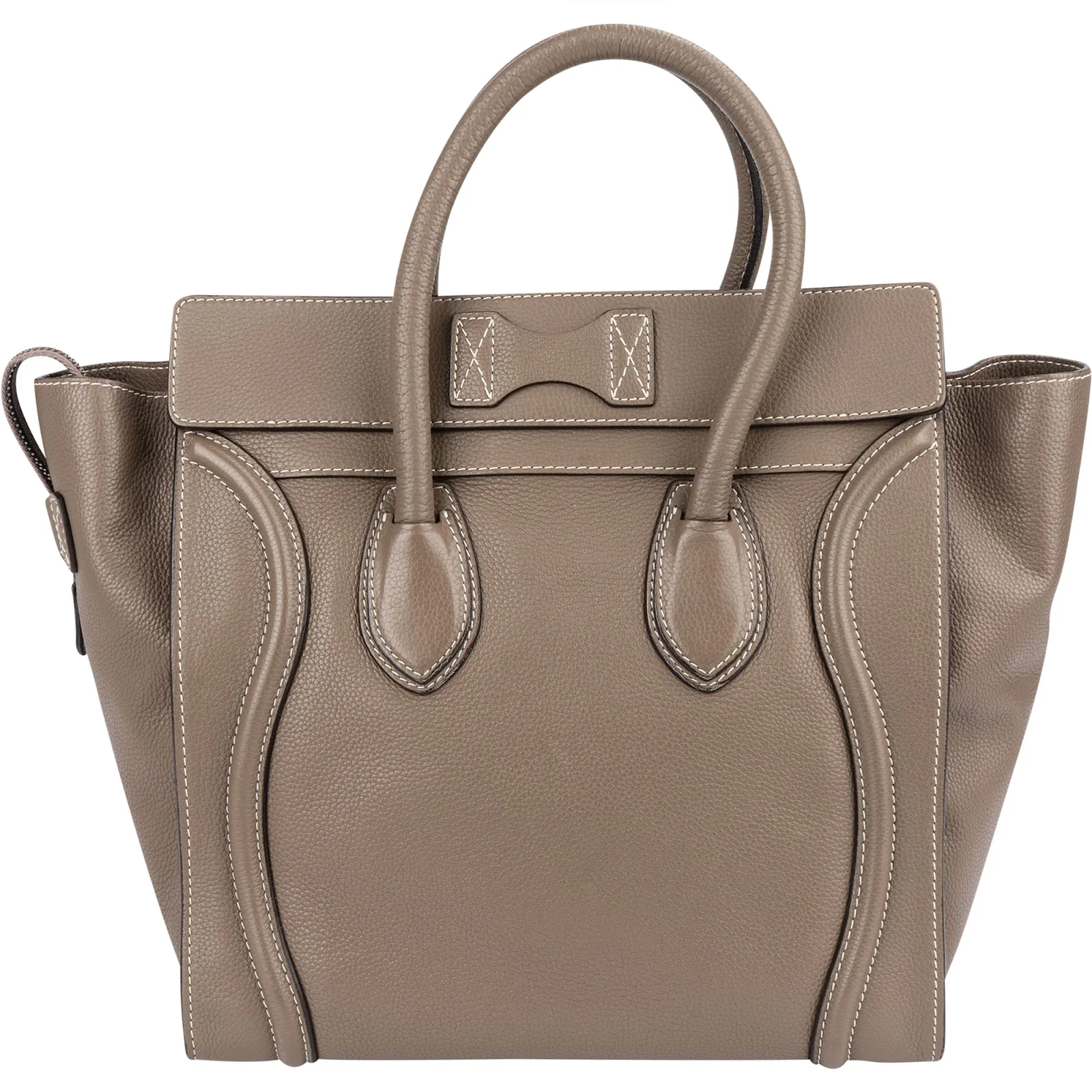 Céline Grained Leather Luggage Handbag
