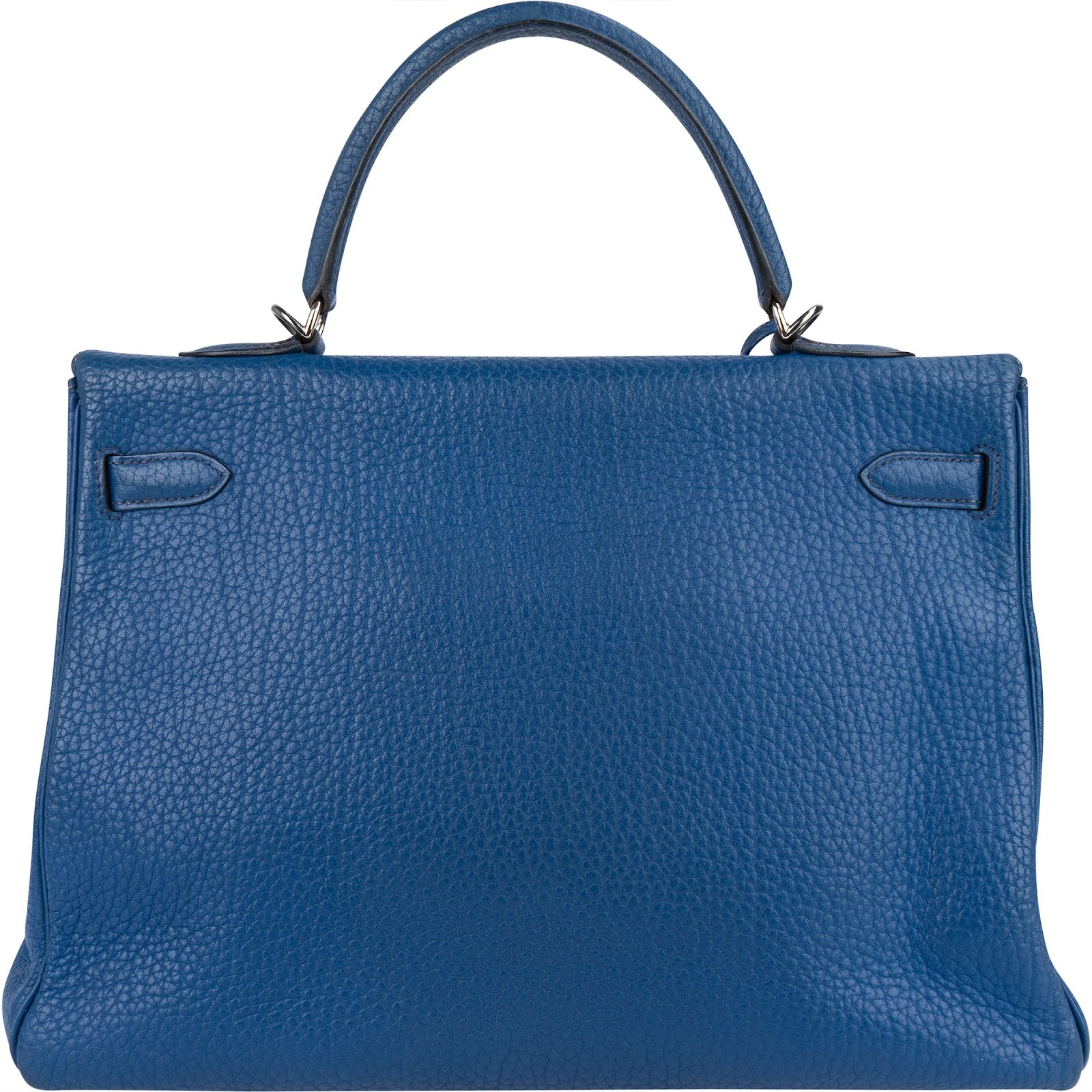 Sac à main Hermès Kelly Retourne 35 en cuir Bleu Togo
