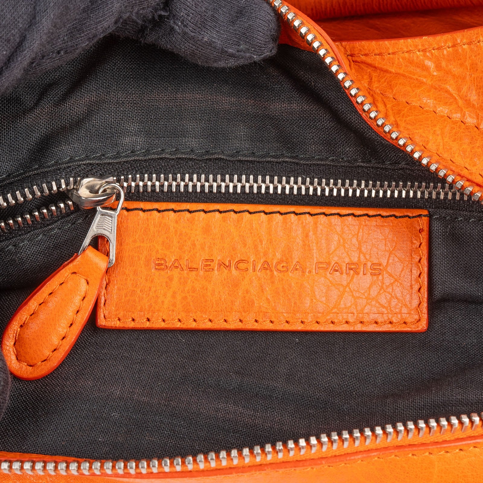 Balenciaga Orange Leather City Handbag