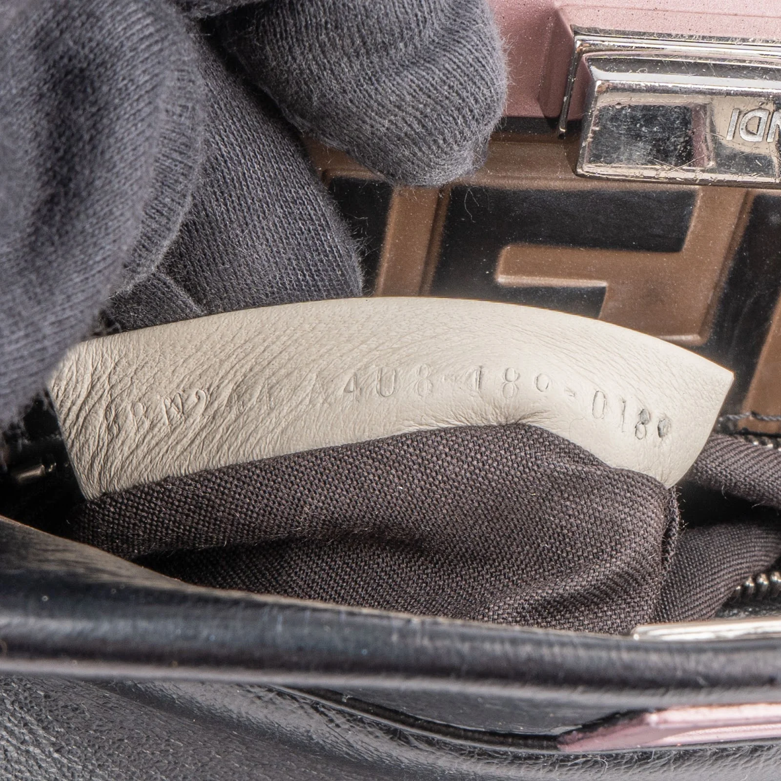 Fendi Black Leather Peekaboo Handbag