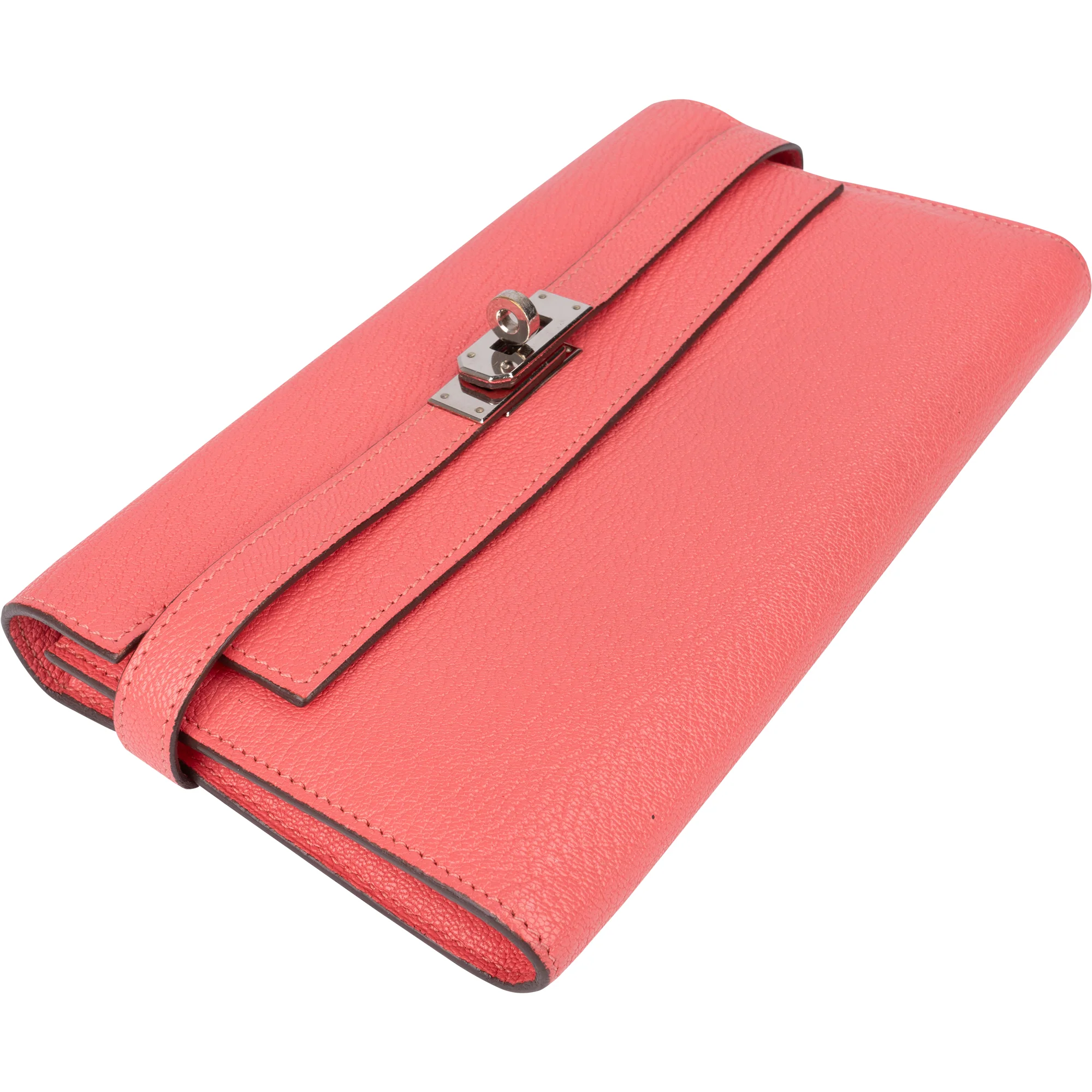 Hermès Pink Chevre Leather Kelly Wallet