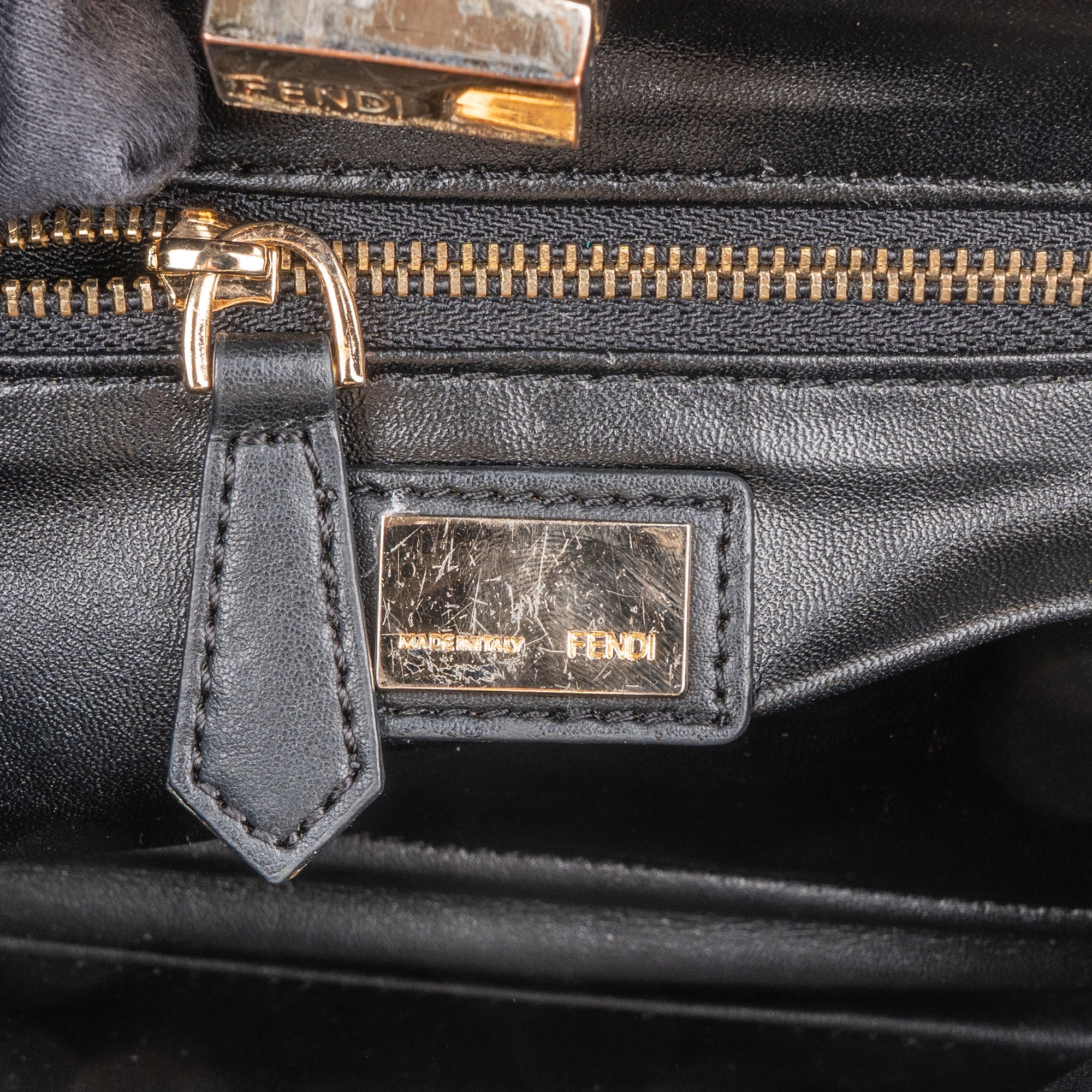 Fendi Black Leather Peekaboo Handbag