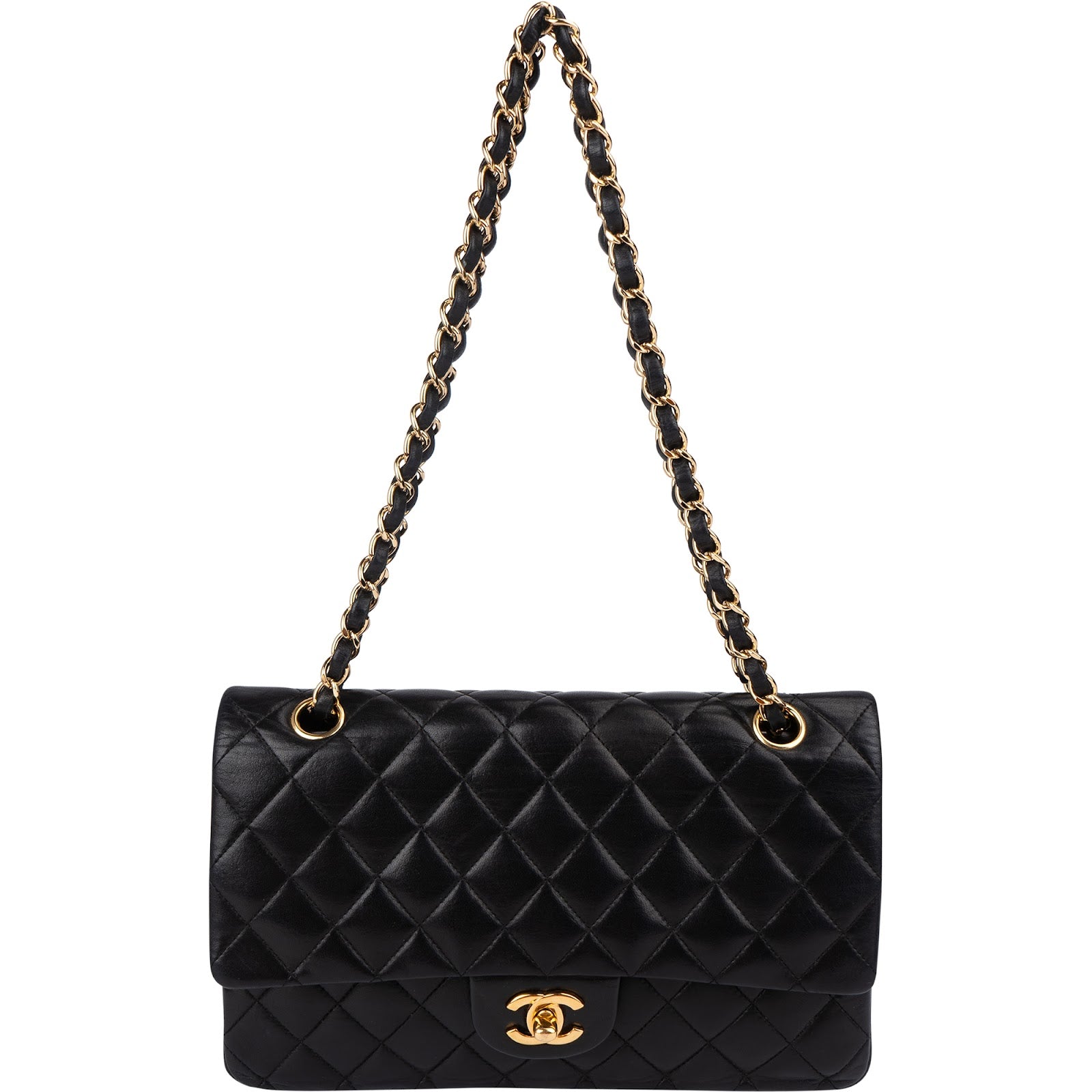 Chanel - Quilted Lambskin Medium Double Flap Shoulder Bag