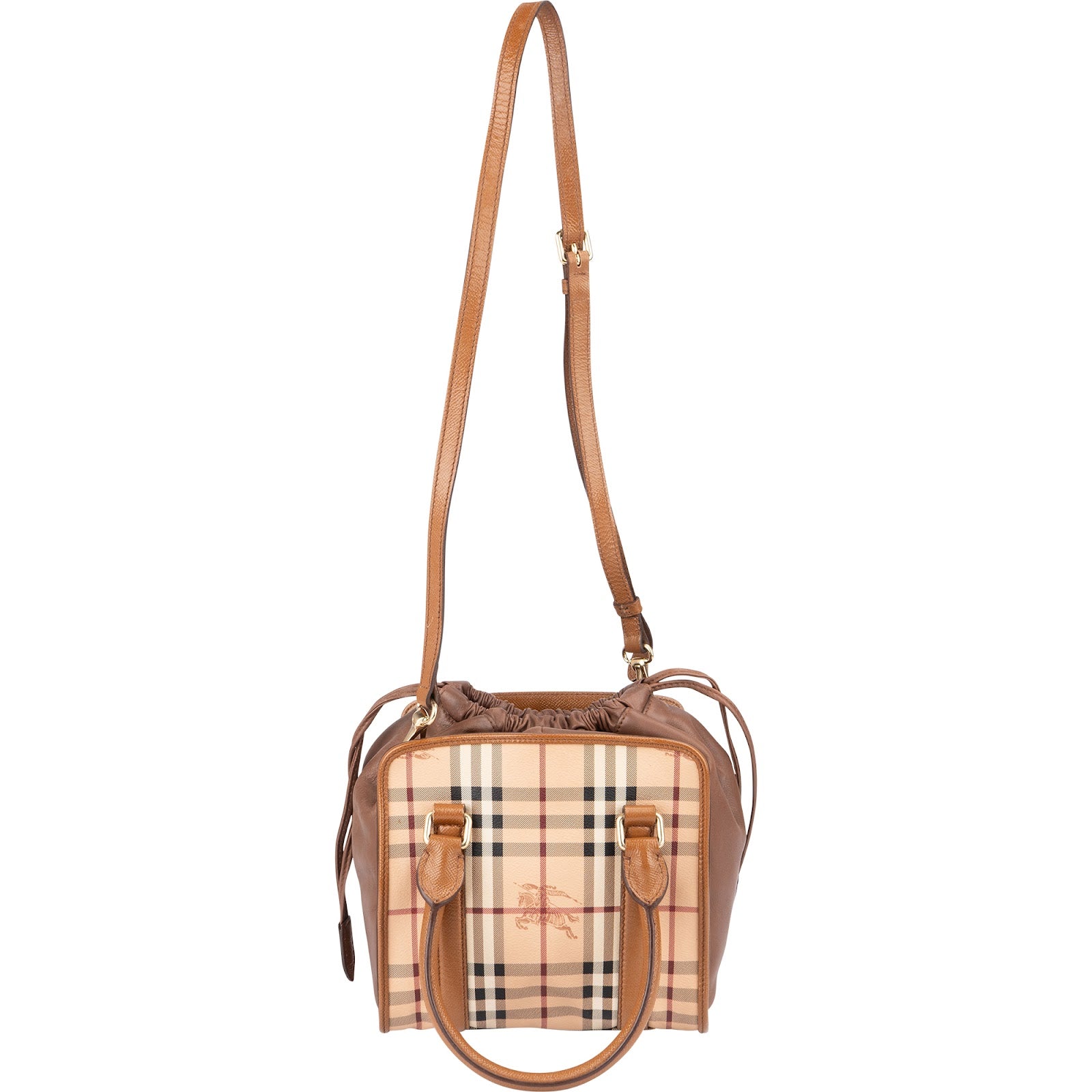 Burberry - Haymarket Dinton Cube Drawstring Handbag