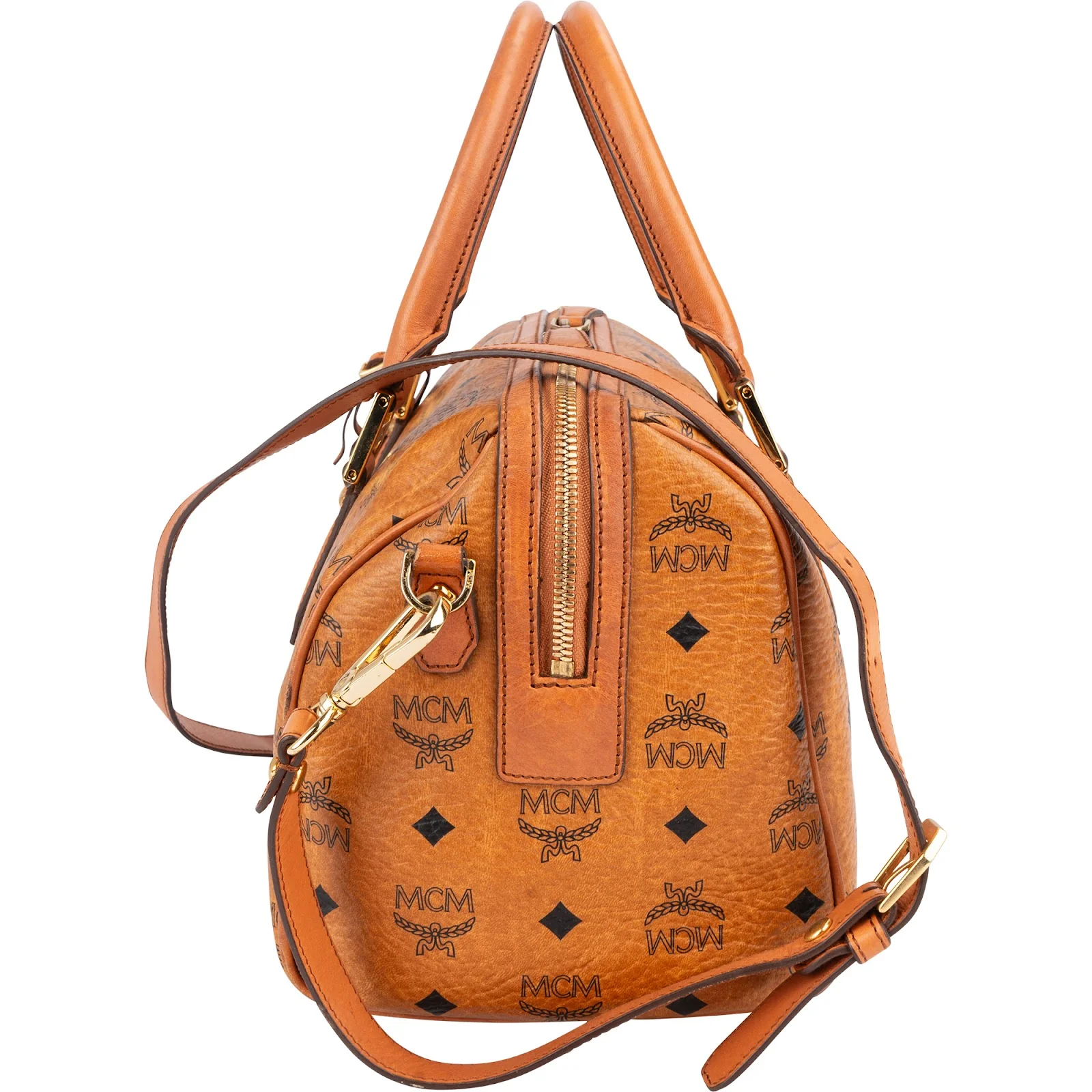 MCM Monogram Visetos Heritage Boston Bag