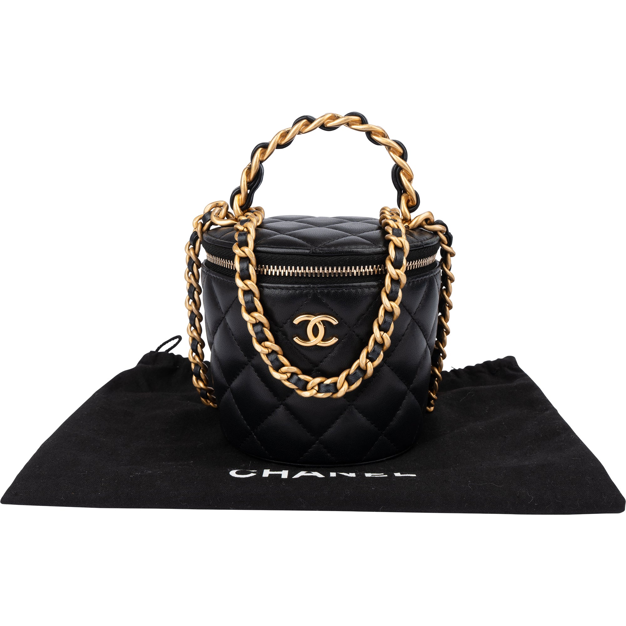 Mini sac à bandoulière « Vanity » en agneau matelassé Chanel