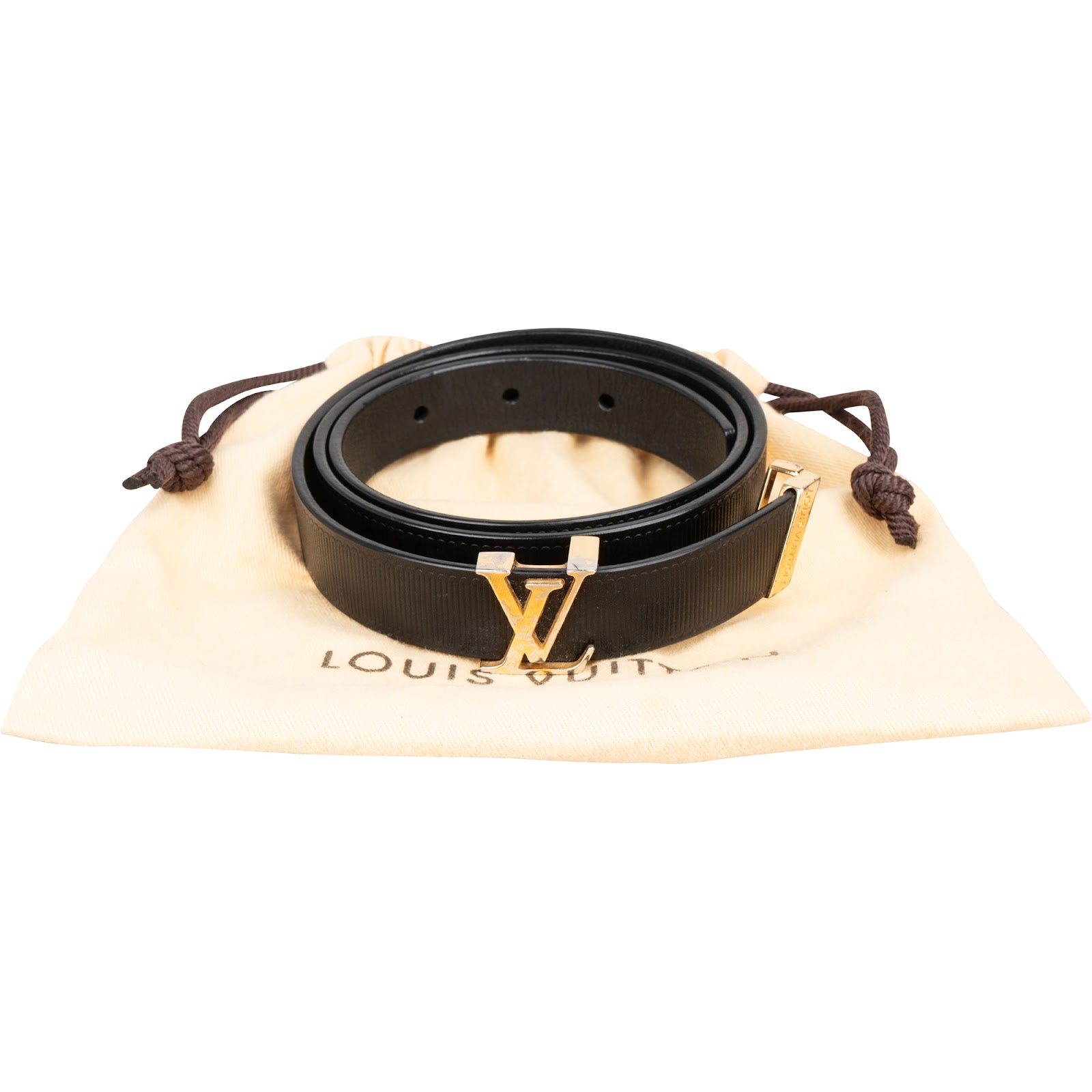 Louis Vuitton Noir Leather LV Pyramide Gürtel (75 / 30) M9575