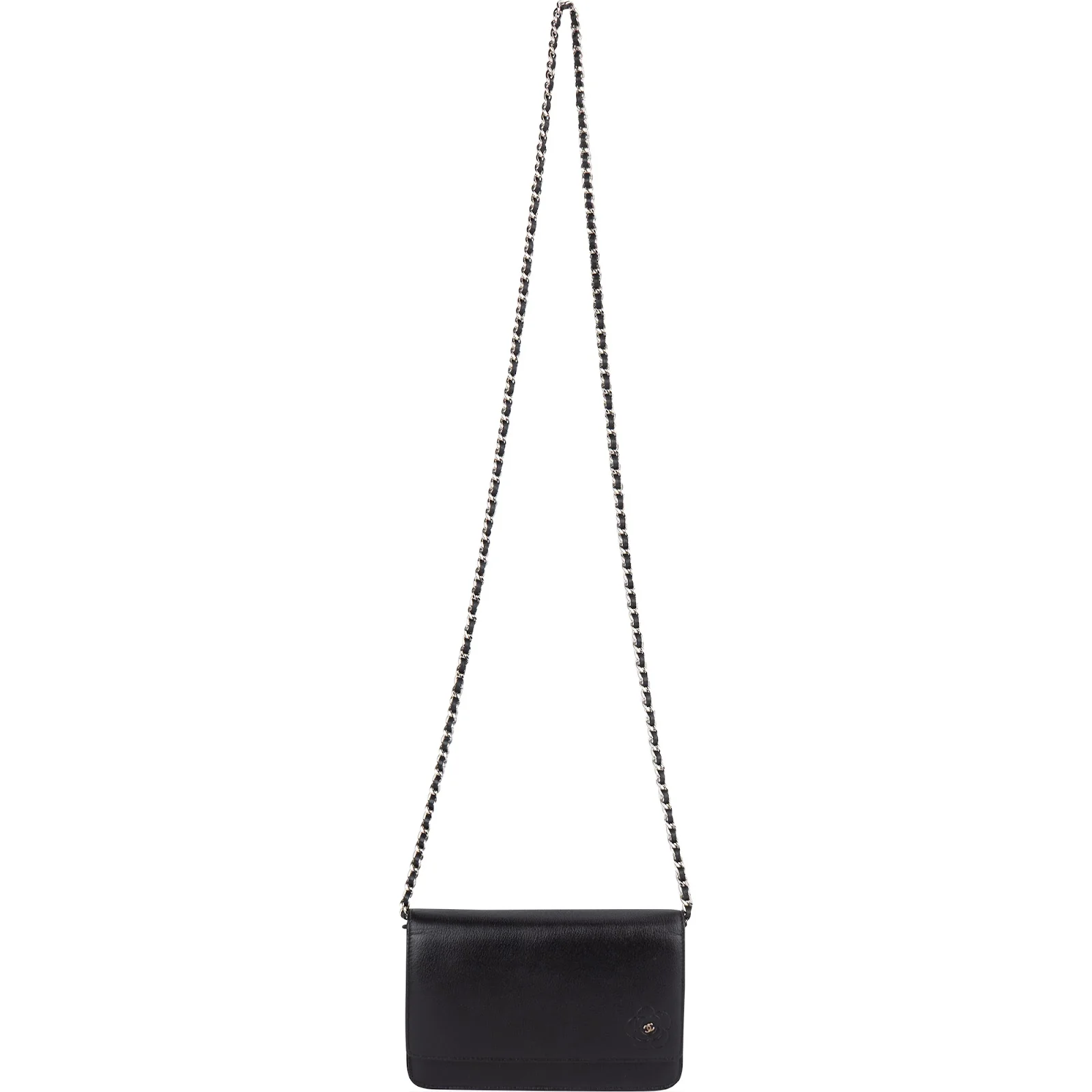 Chanel Chic Leather Camellia Wallet On Chain Crossbody Bag