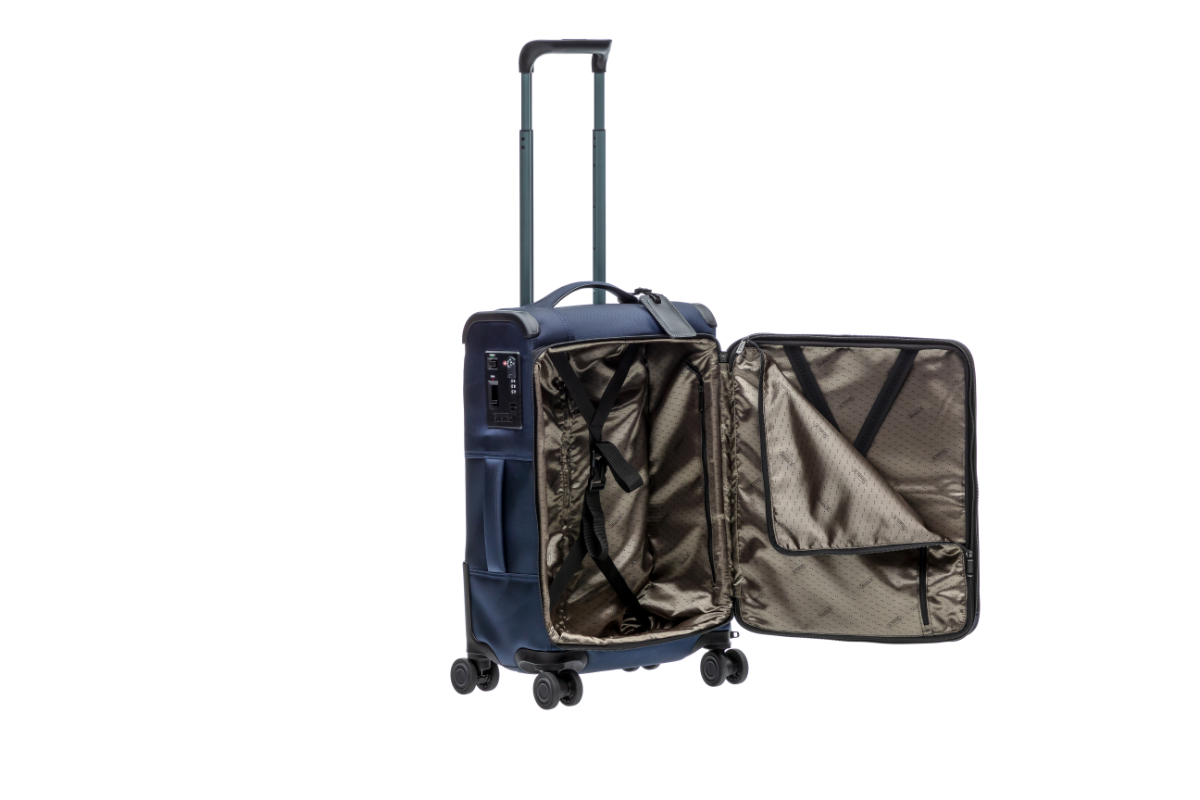BAY soft-shell suitcase S with 4 wheels up to 57 cm 32 liters - Blue