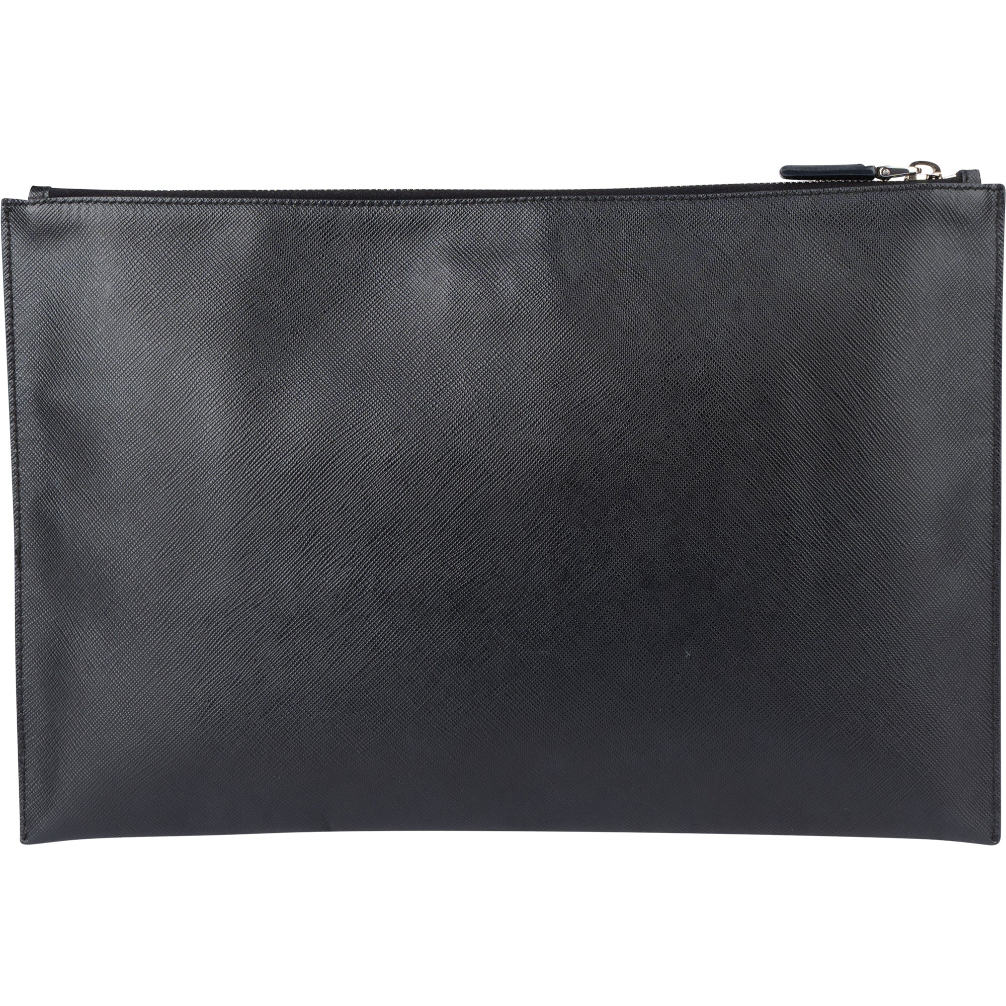 Prada Black Saffiano Leather Rabbit Clutch