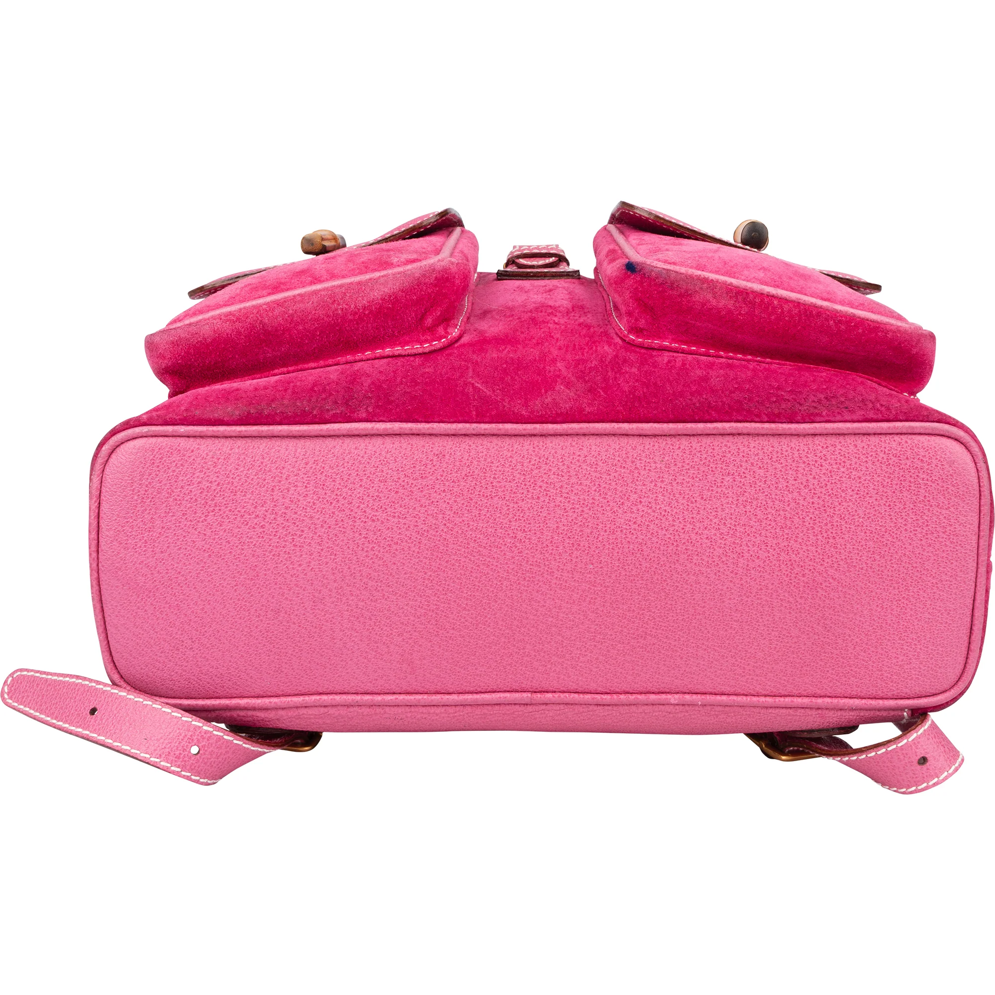 Gucci Pink Suede Bamboo Rucksack