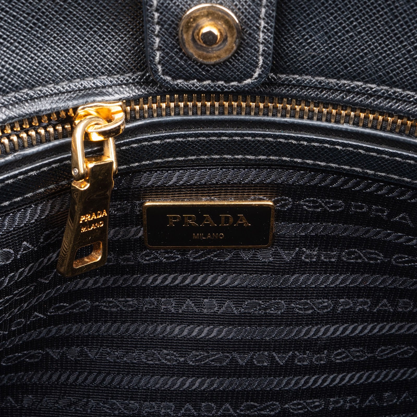 Prada Black Saffiano Leather Galleria Handbag