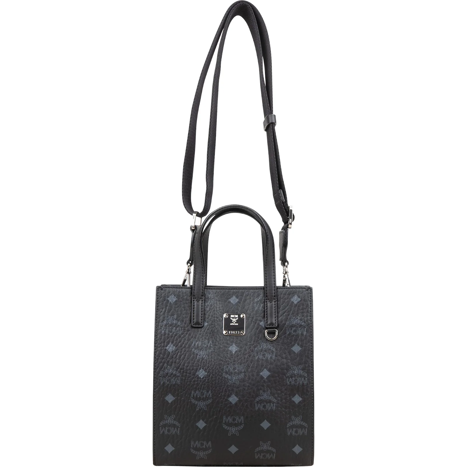 MCM Monogram Visetos Aren Mini Vertical Handbag
