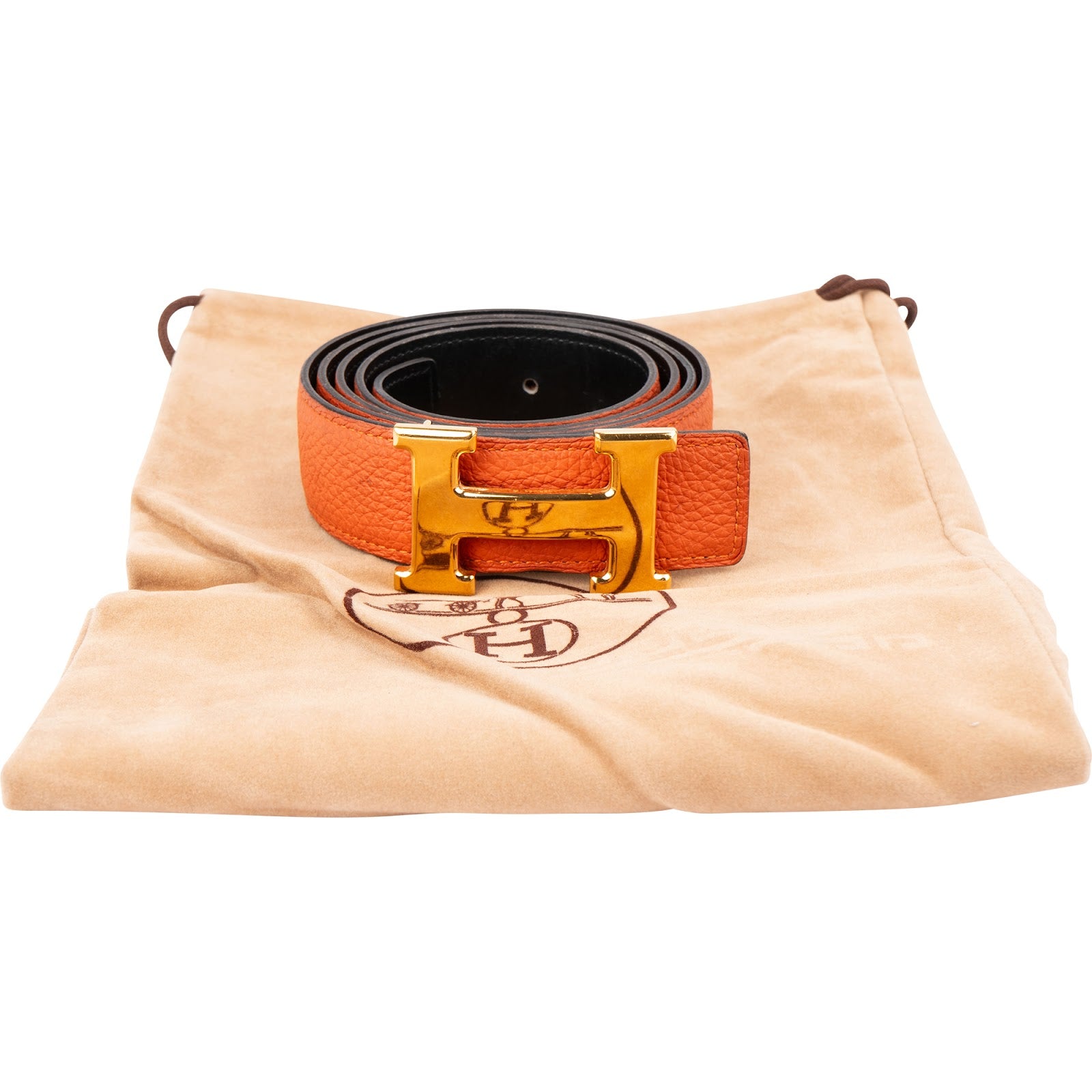 Hermès – Tweekleurige, omkeerbare H-riem van leer (100) Riem