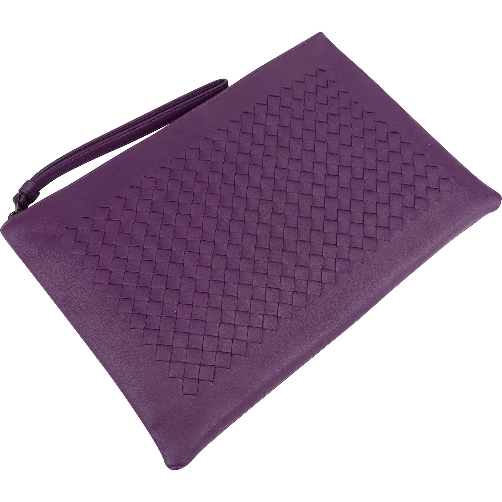 Bottega Veneta Purple Intrecciato Leather Clutch