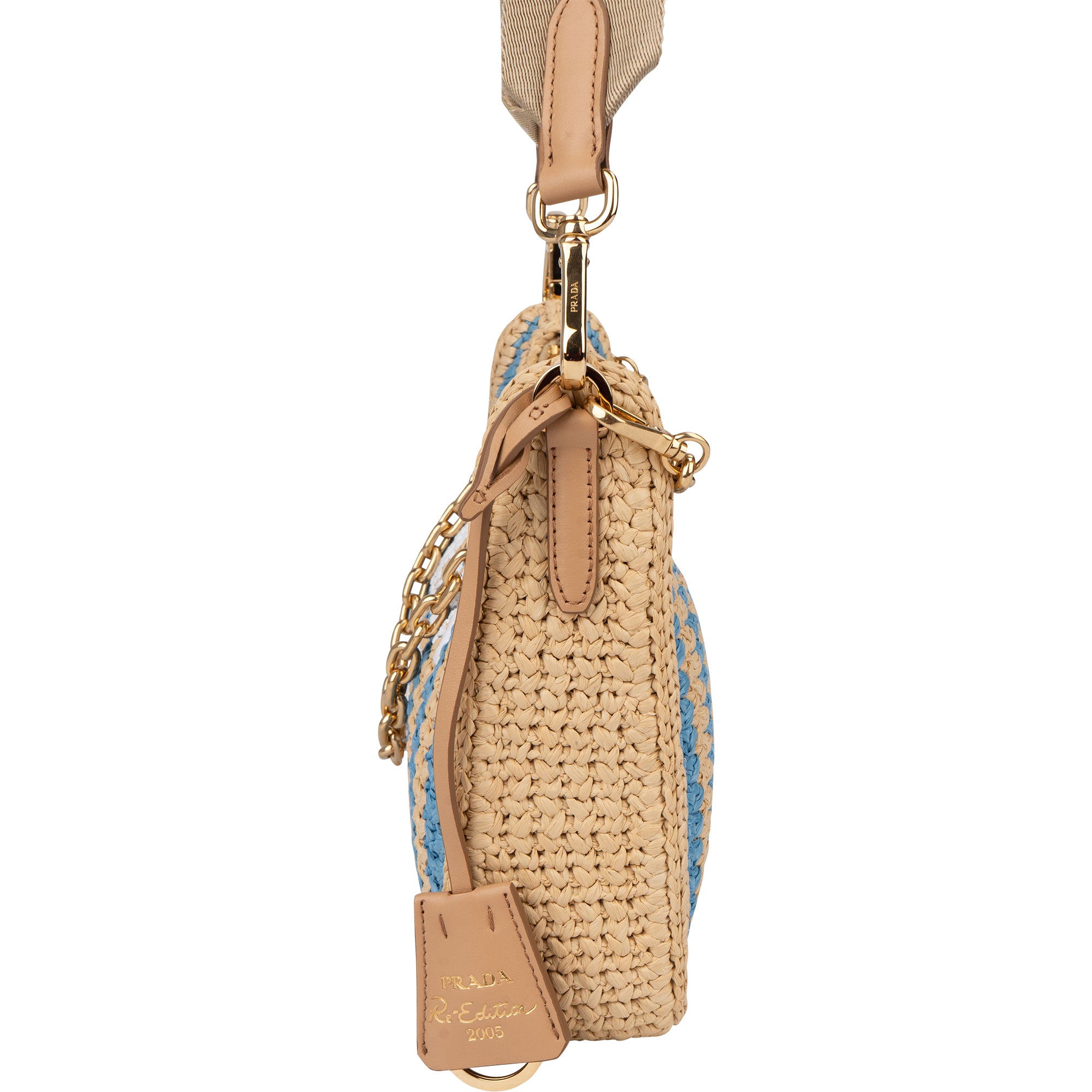 Prada Tricolor Raffia Re-Editon Crossbody Bag