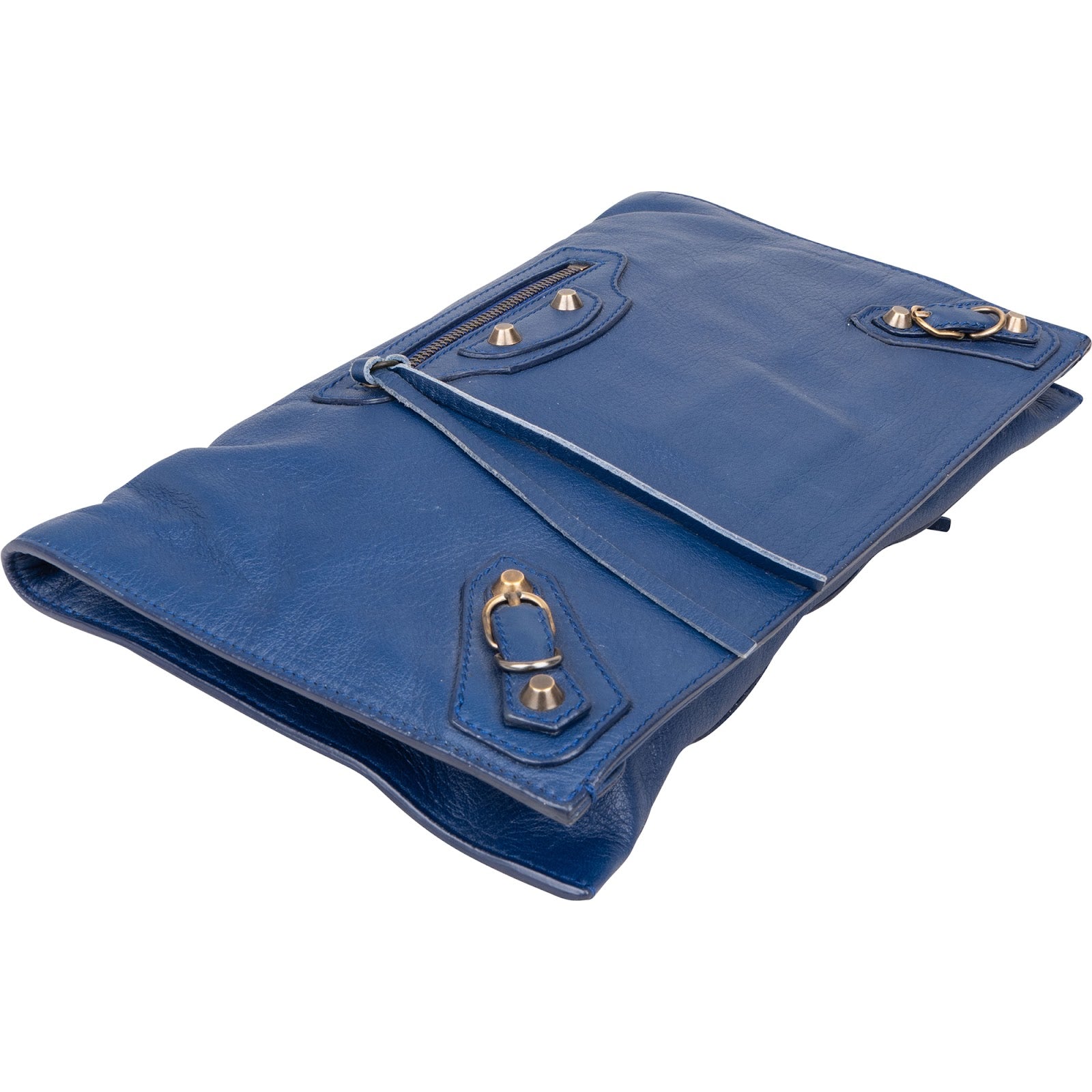 Balenciaga Blue Leather City Clutch