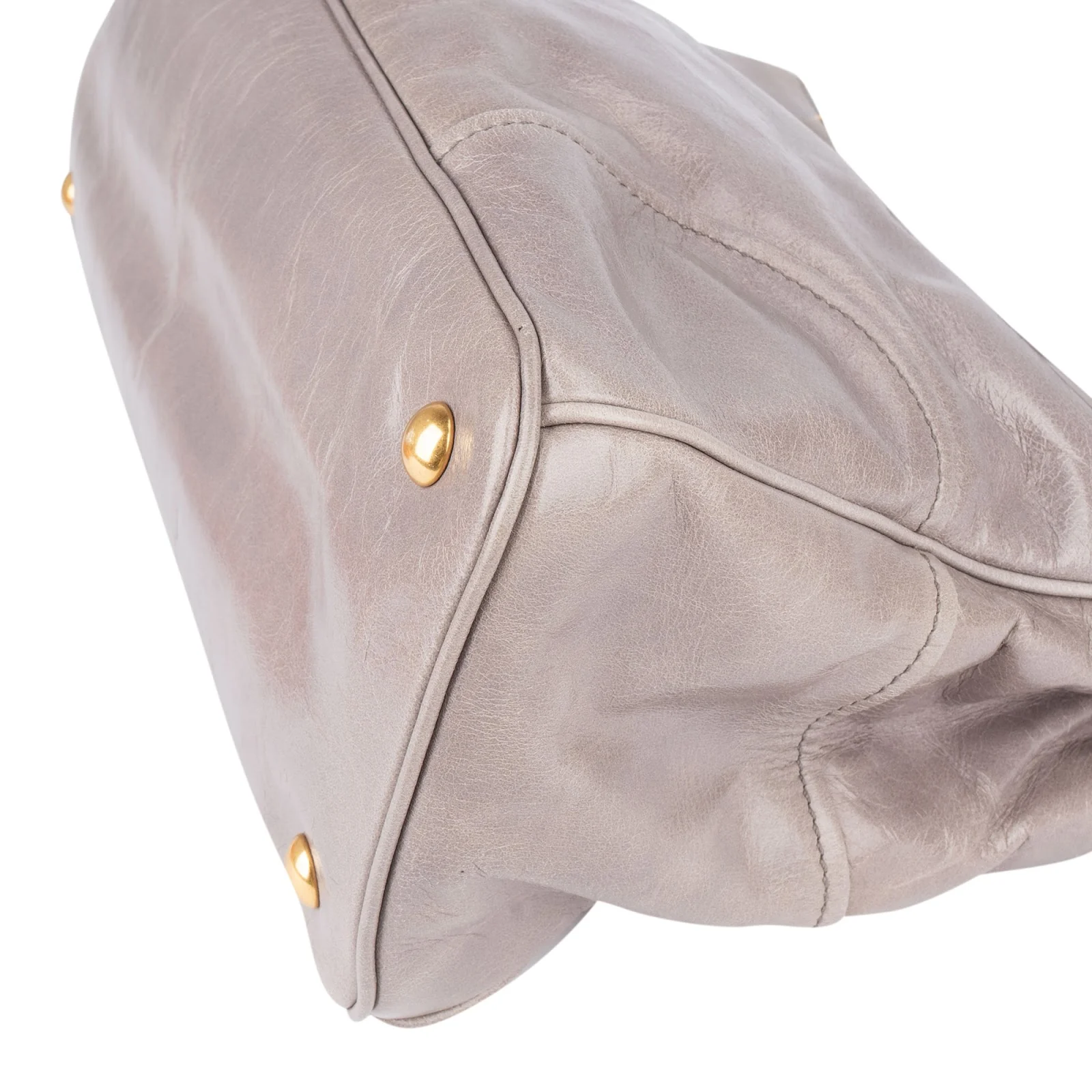Miu Miu Grey Vitello Lux Handbag