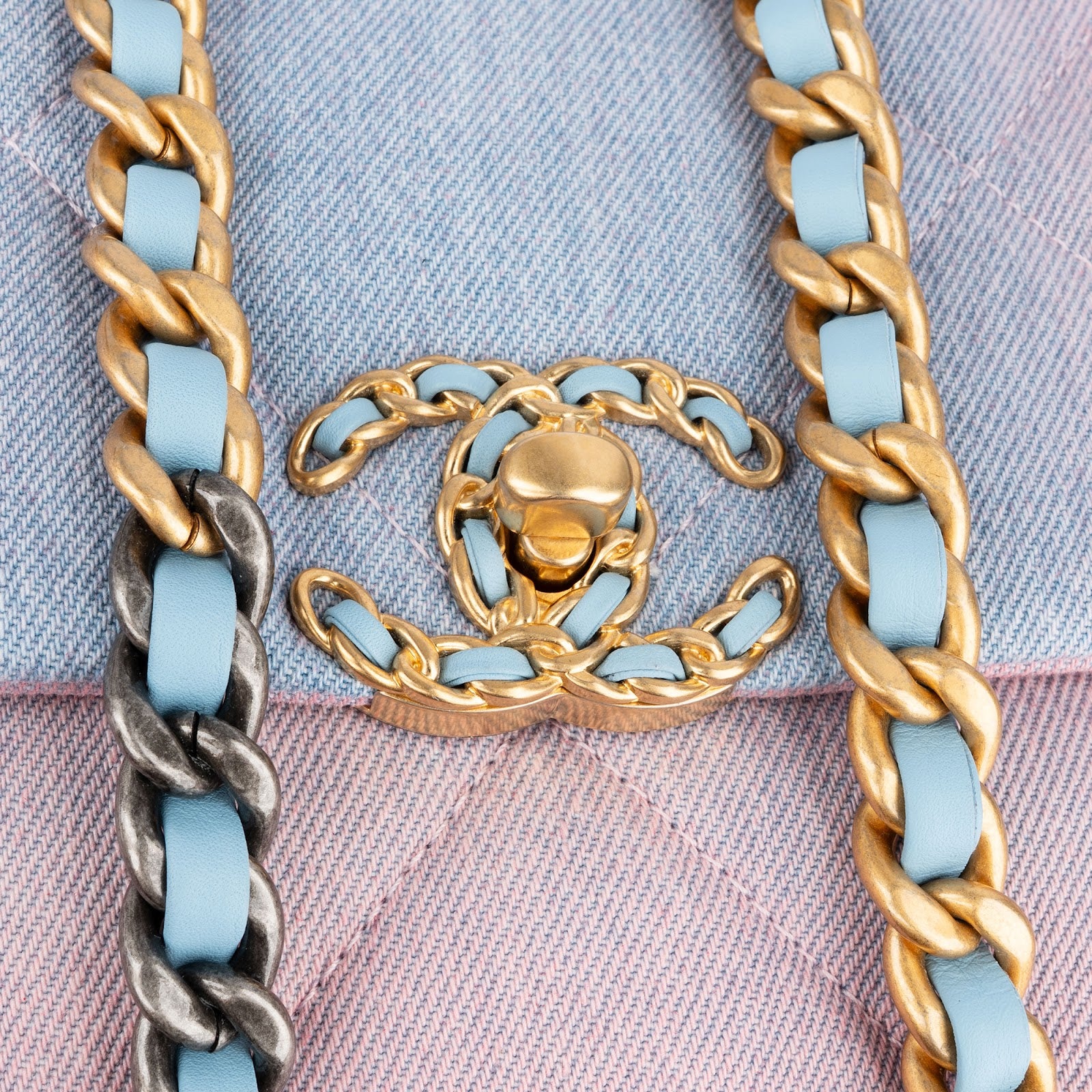 Chanel - 19 Quilted Denim Sky Ombre Crossbody Bag