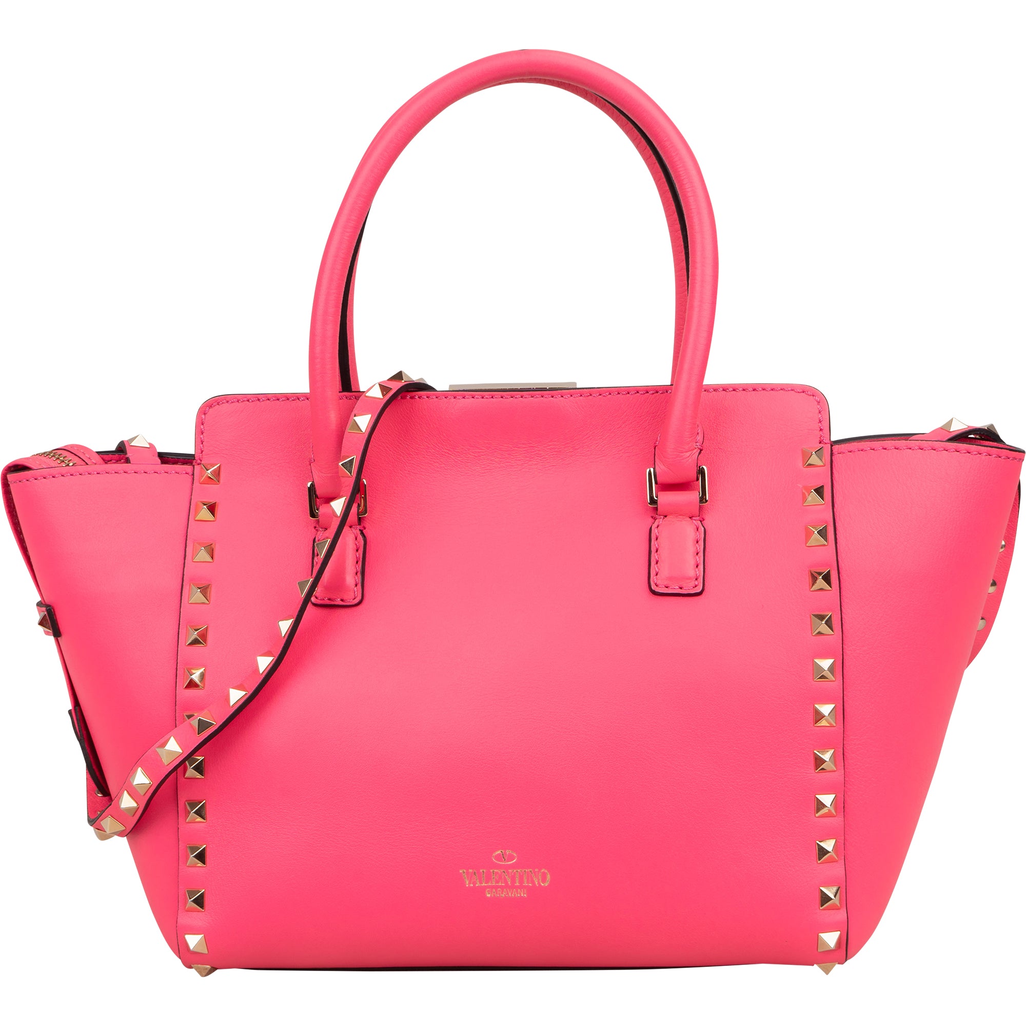 Valentino Garavani neonroze leren Rockstud-handtas