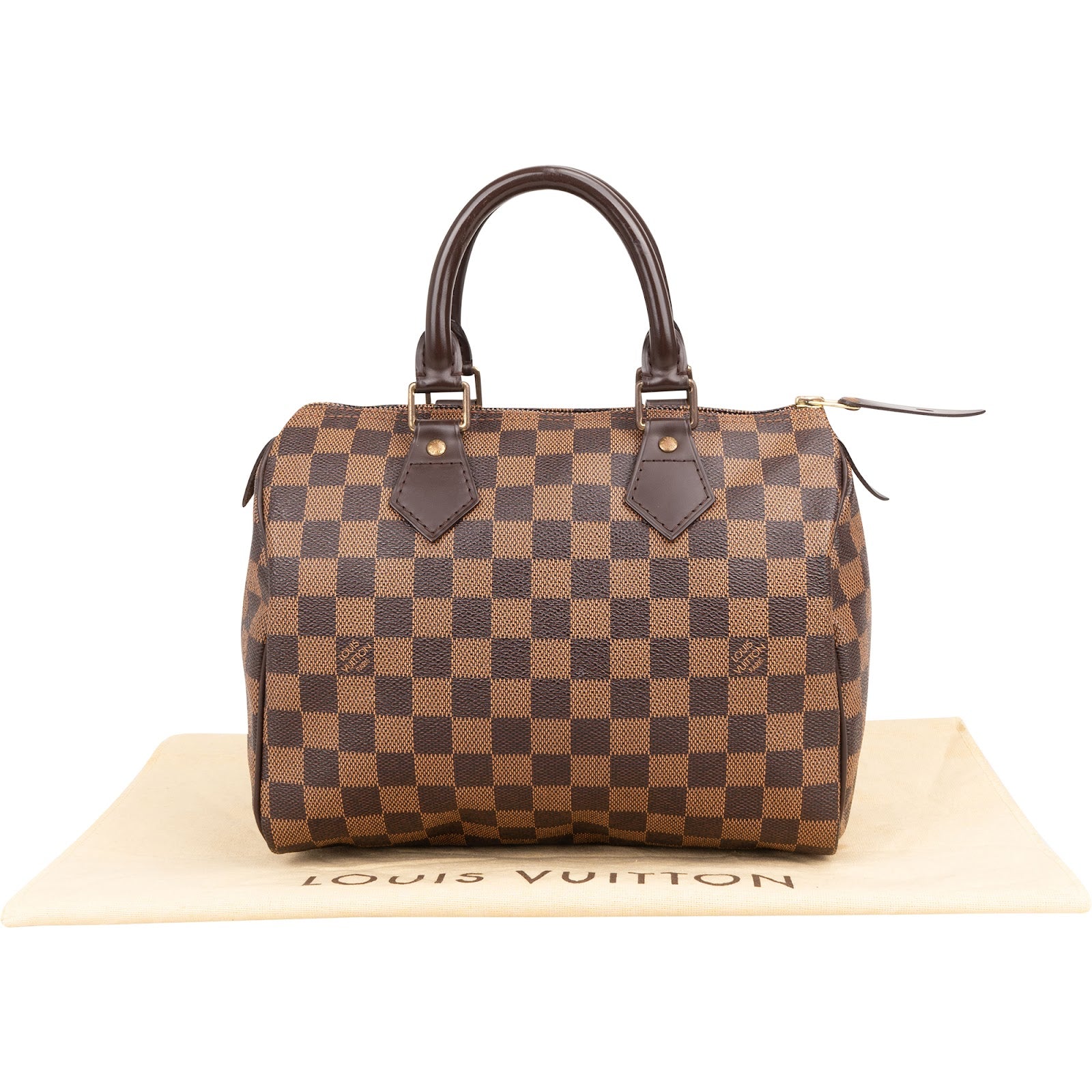 Louis Vuitton Monogram Damier Ebene Speedy 25 Boston Bag