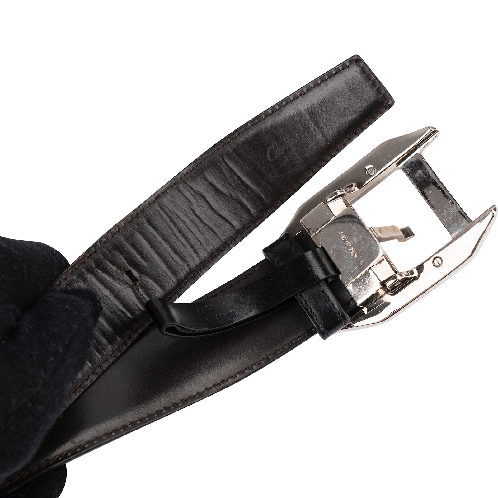 Cartier Silver Tone Reversible Leather Cartier Gürtel