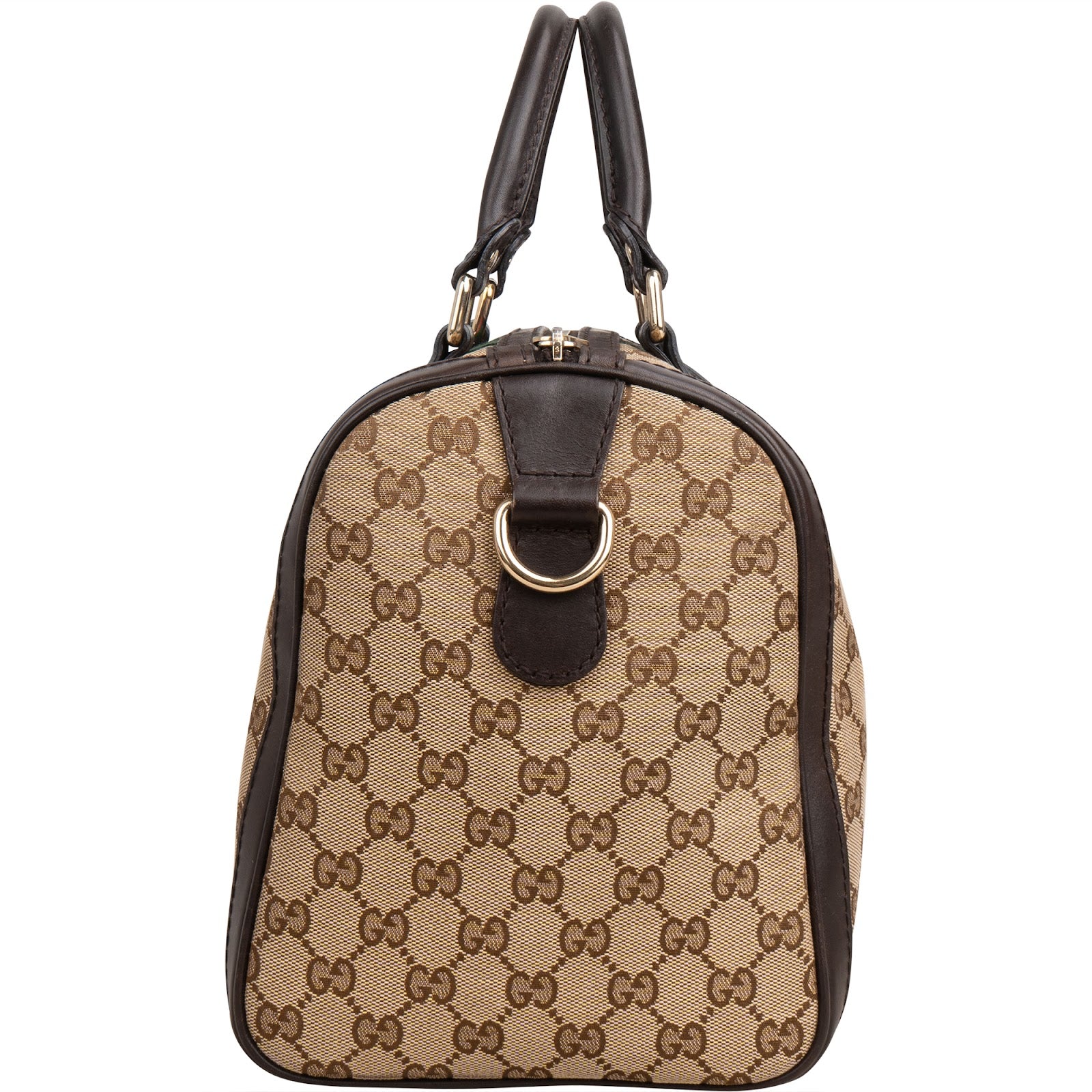 Gucci Monogram GG Canvas  Web Boston Bag
