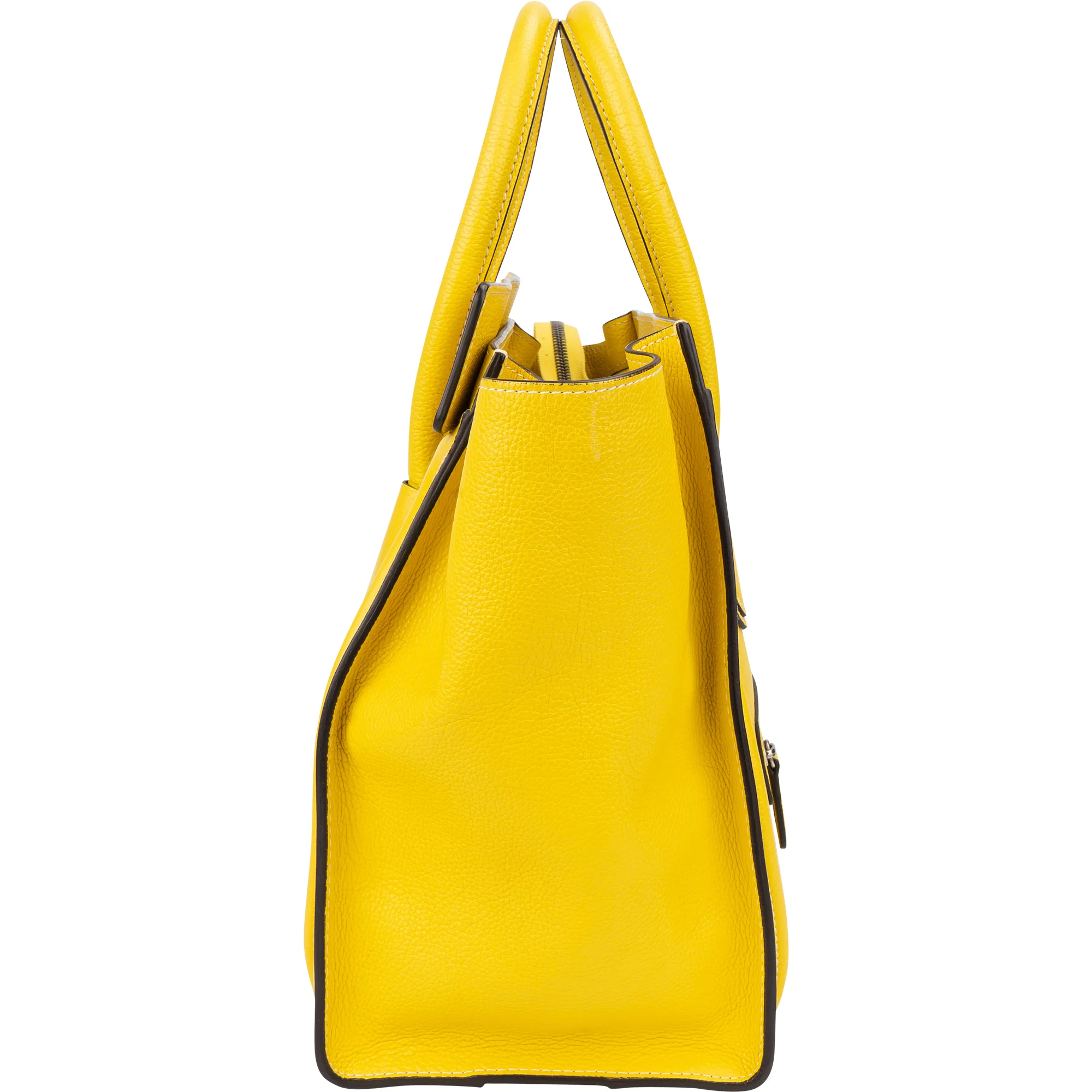 Celine Yellow Leather Luggage Handbag