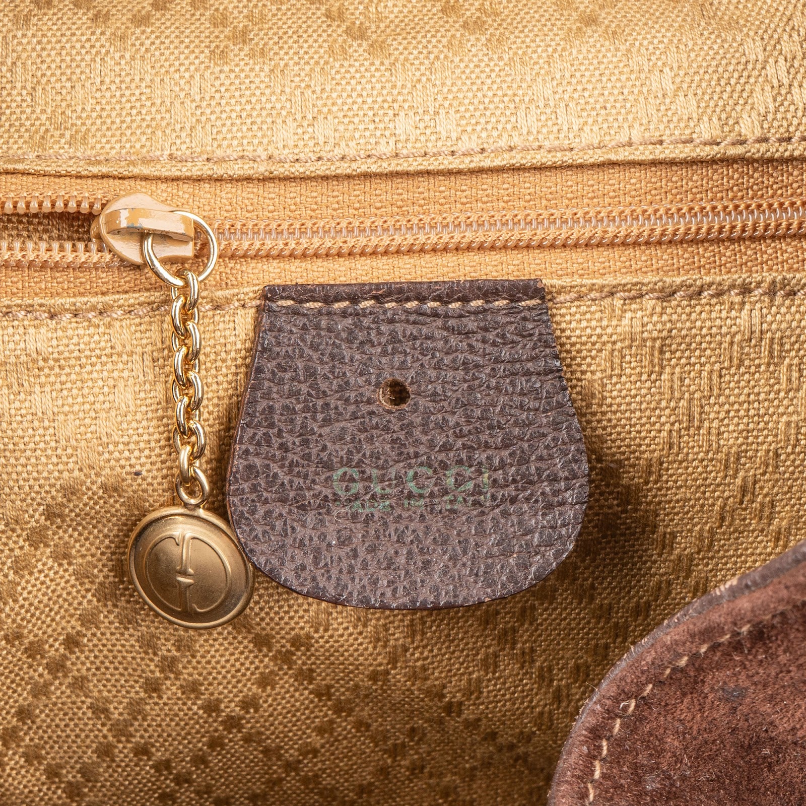 Gucci Suede and Leather Bamboo Backpack