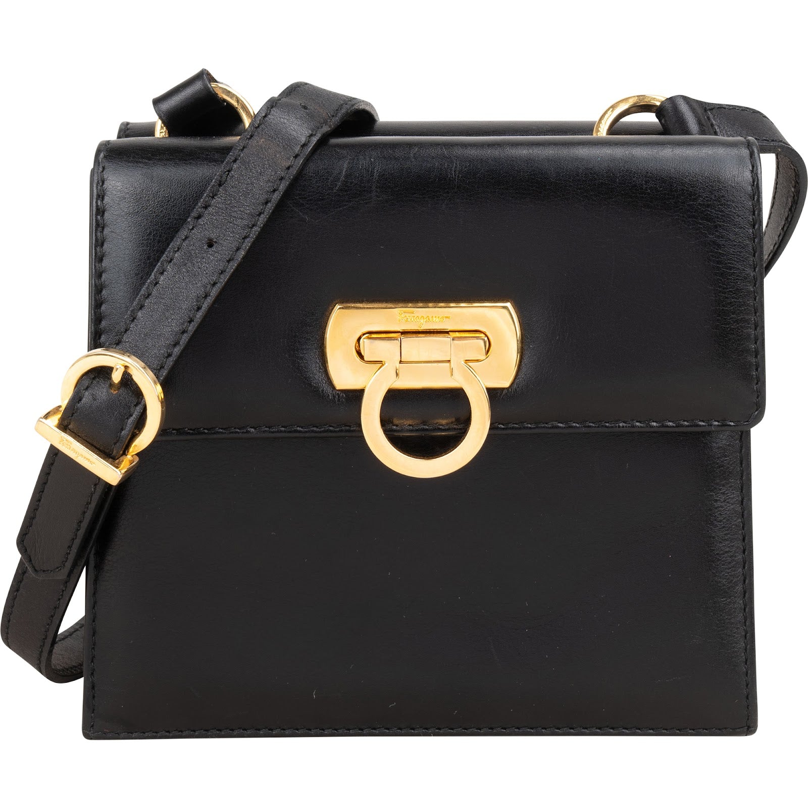 Salvatore Ferragamo Leather Gancini Flap Crossbody Bag