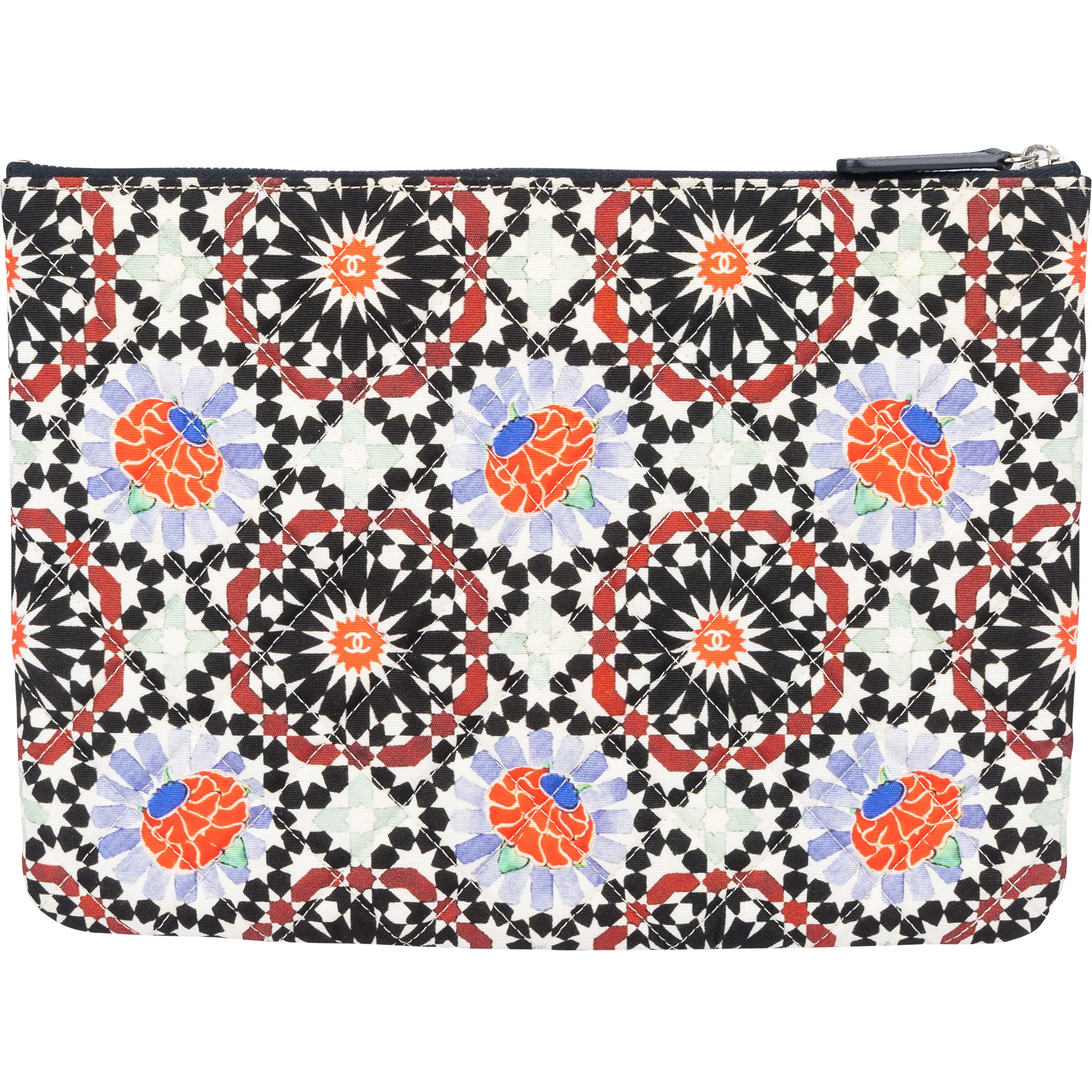 Chanel Quilted Canvas Mosaic Print Clutch