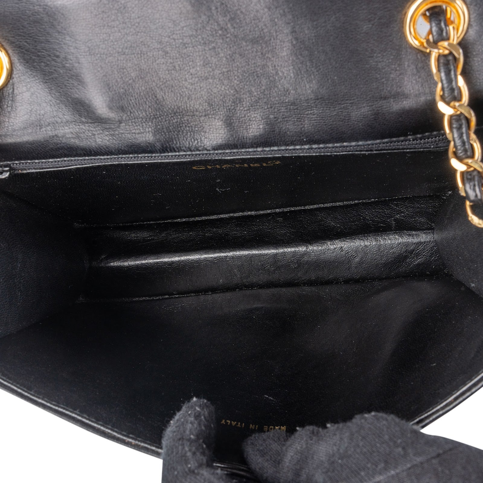 Chanel Quilted Lambskin CC Single Flap Shoulder Bag