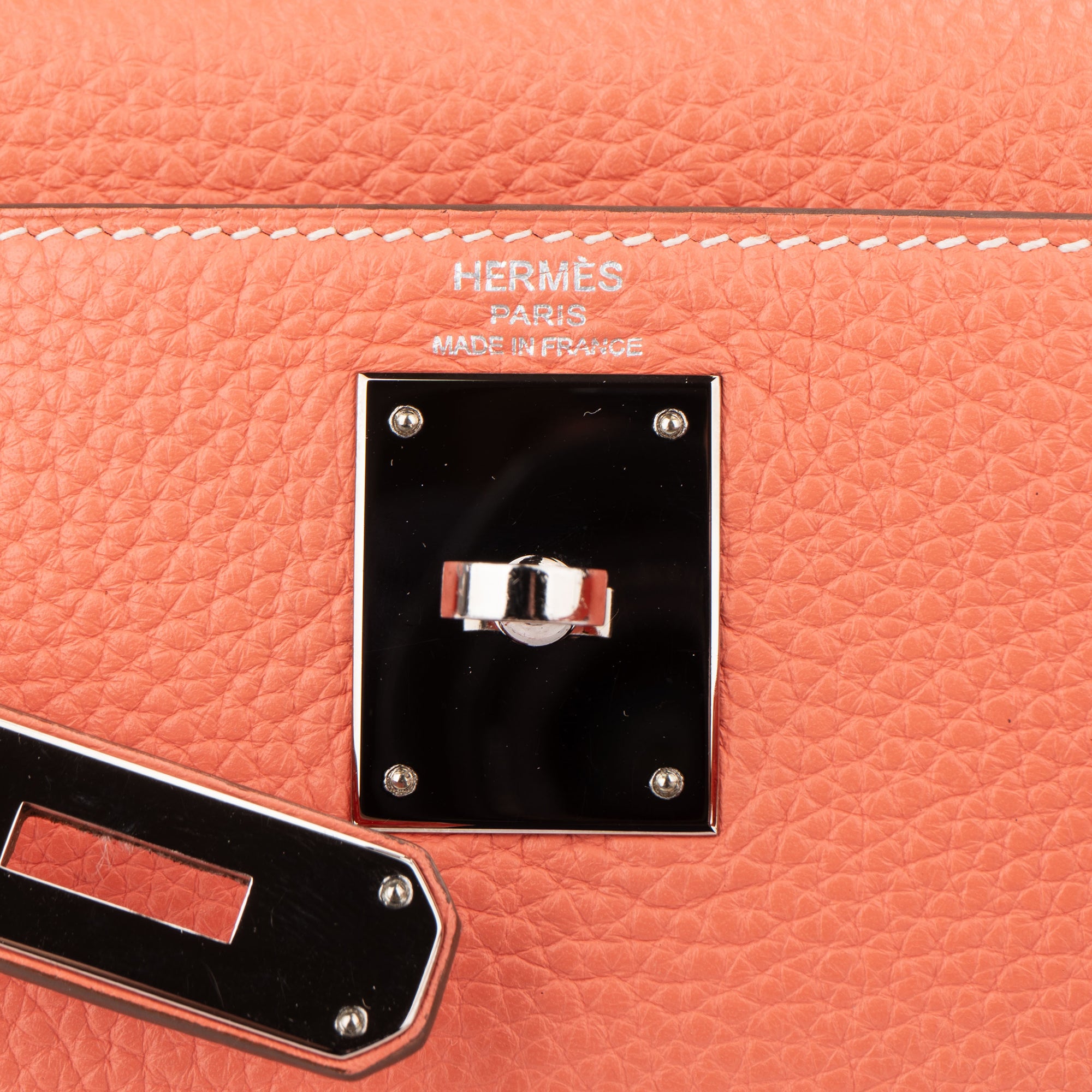 Hermès Taurillon Clemence Crevette Kelly 28 Retourne Handbag