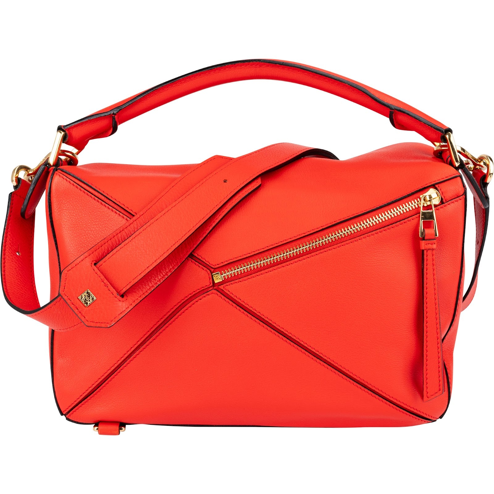 Loewe - Red Grained Calfskin Puzzle Handbag