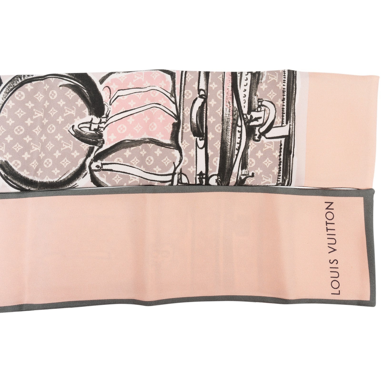 Louis Vuitton Silk Monogram Trunks Bandeau Tuch